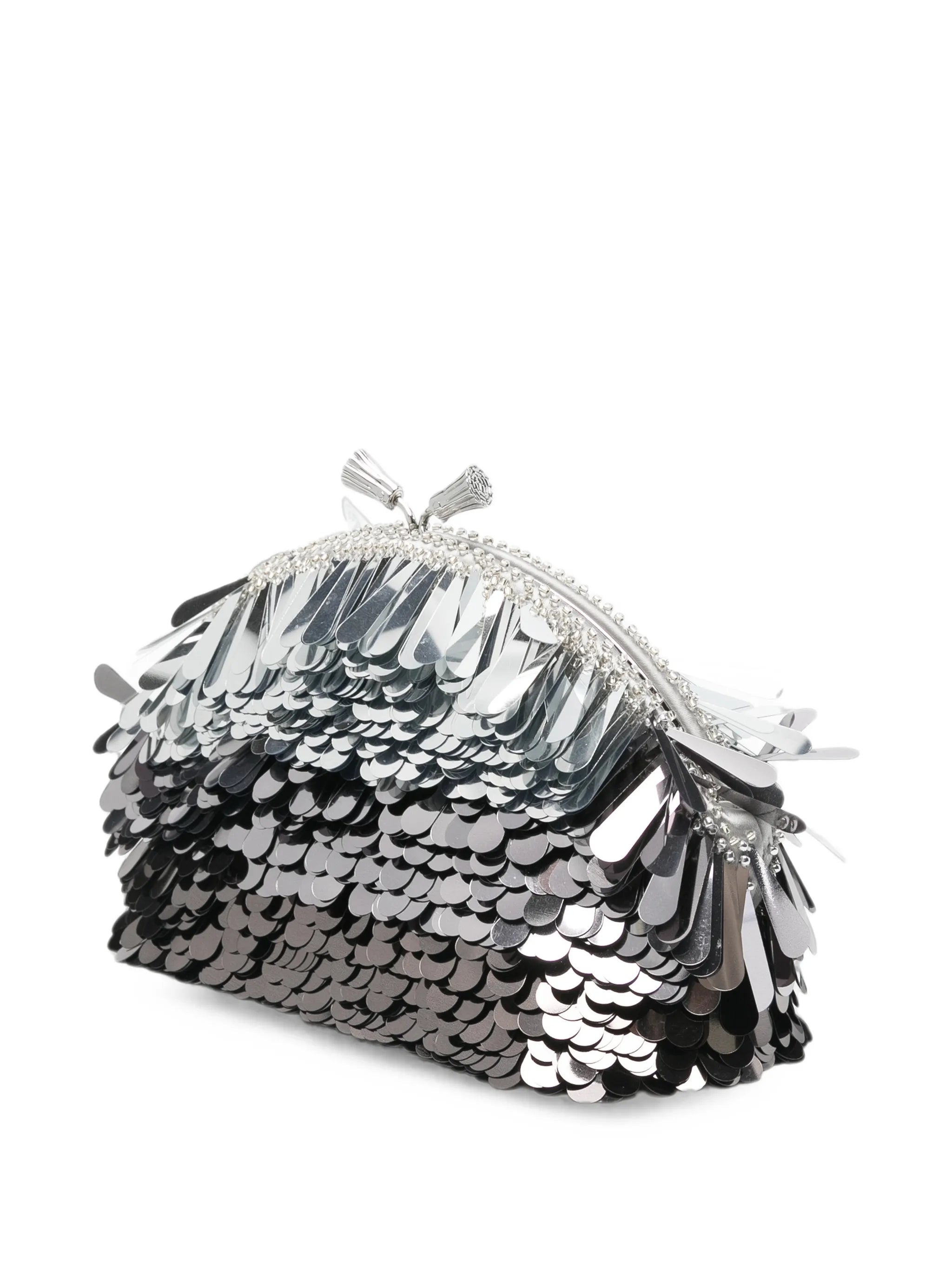 sequin-embellished tassel clutch bag