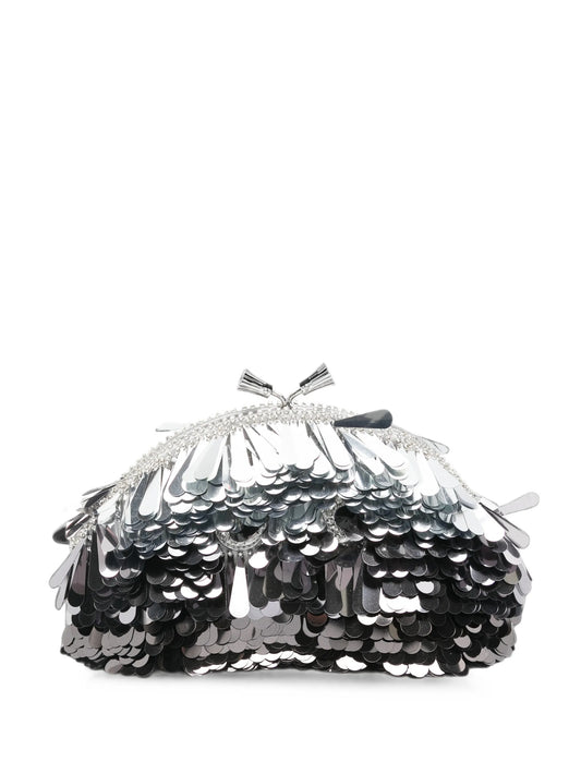sequin-embellished tassel clutch bag