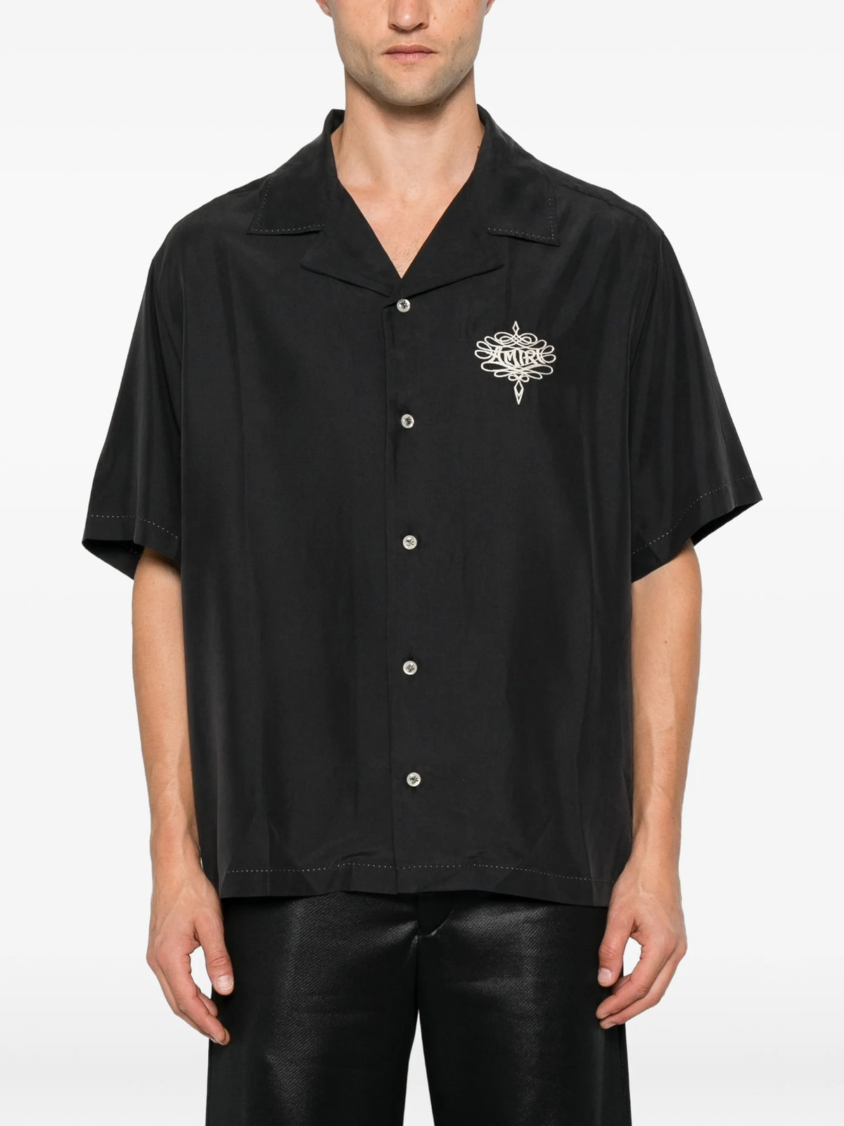 logo-embroidered short-sleeve shirt