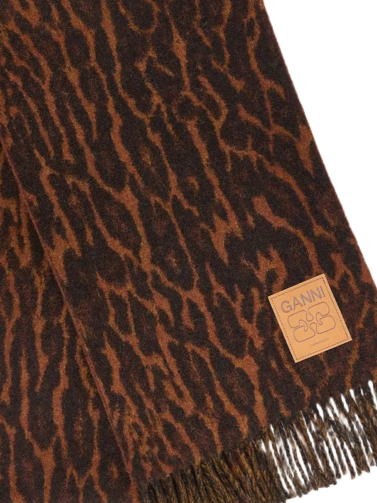 leopard-print wool scarf