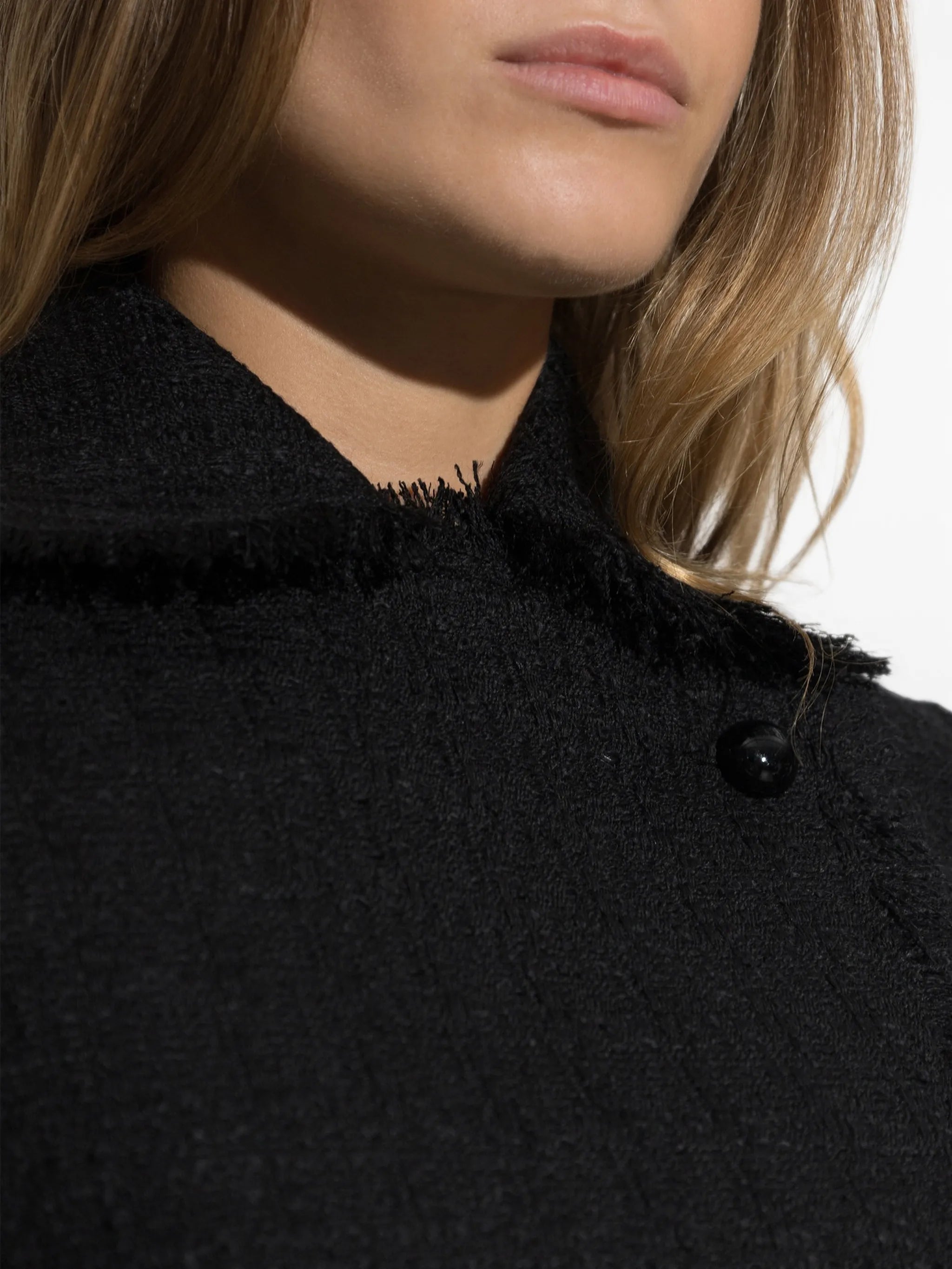asymmetrical tweed jacket
