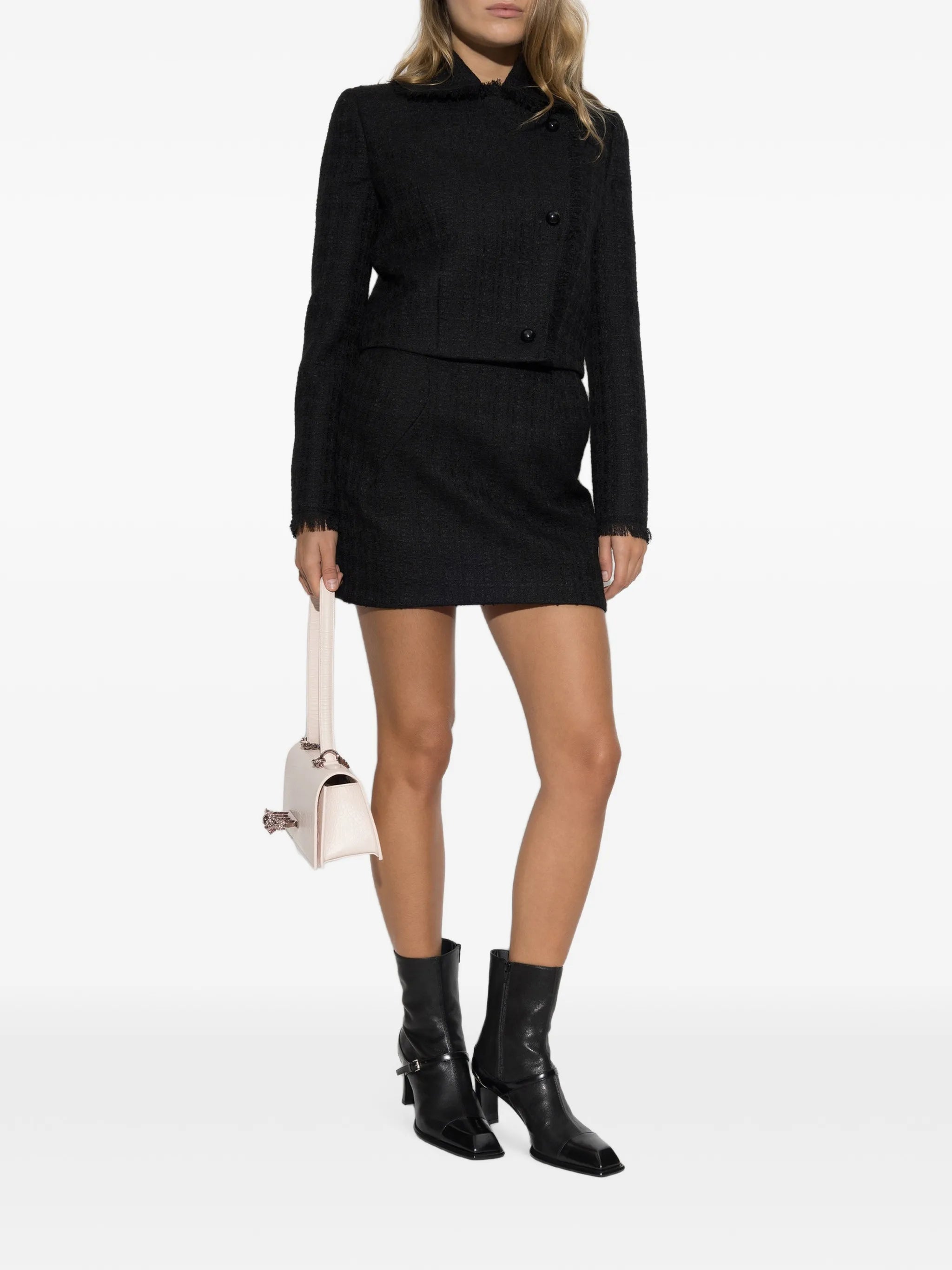 asymmetrical tweed jacket