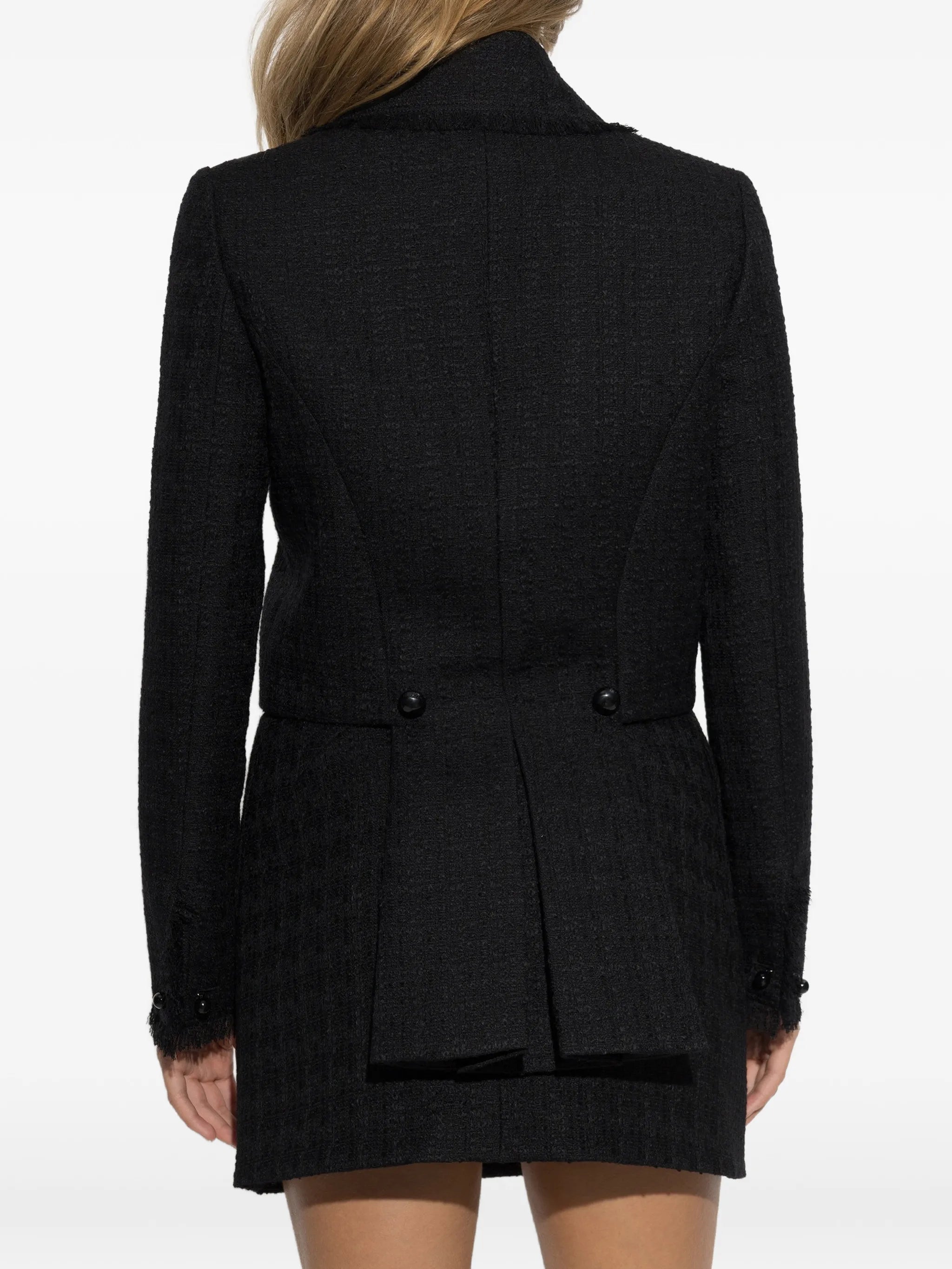 asymmetrical tweed jacket