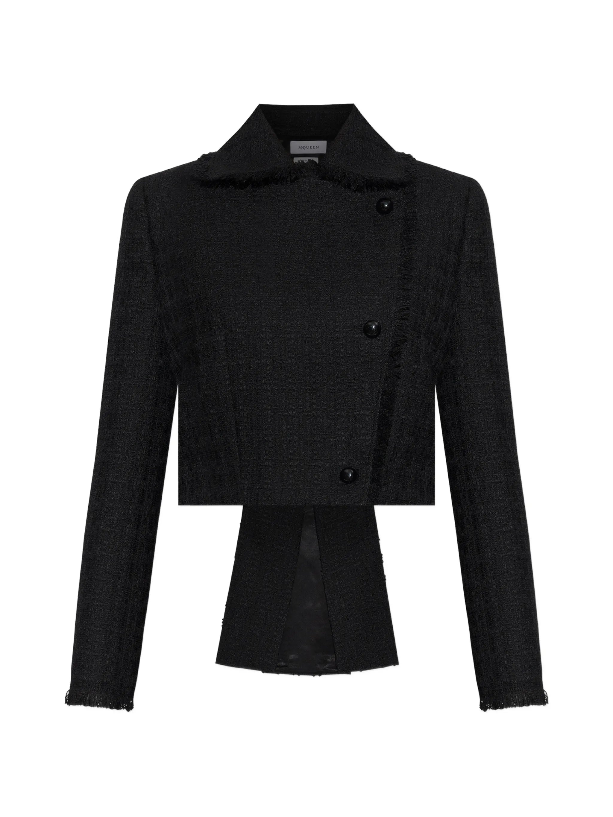 asymmetrical tweed jacket