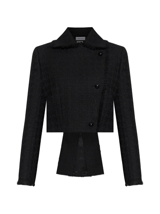 asymmetrical tweed jacket