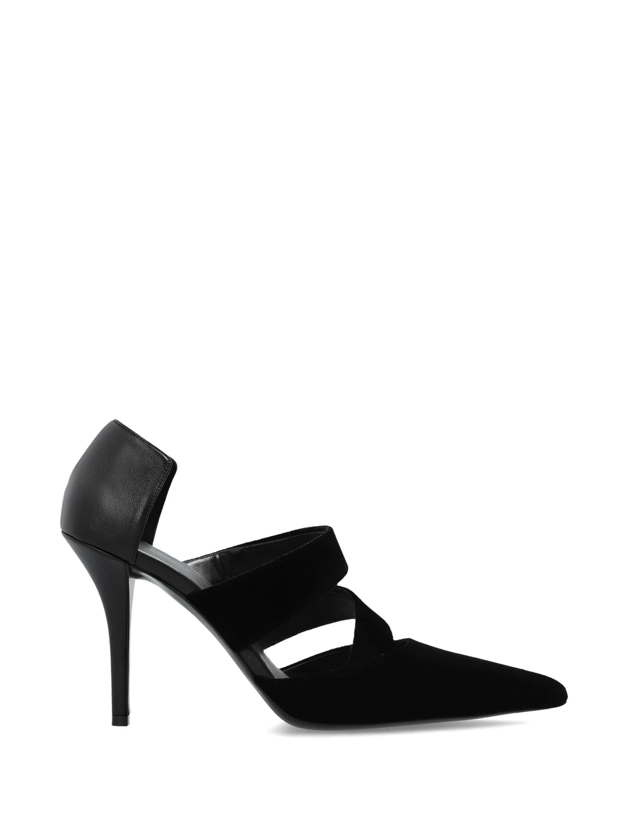 multi-strap pointed-toe heeled pumps