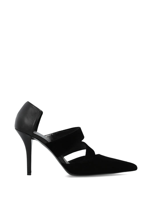 multi-strap pointed-toe heeled pumps