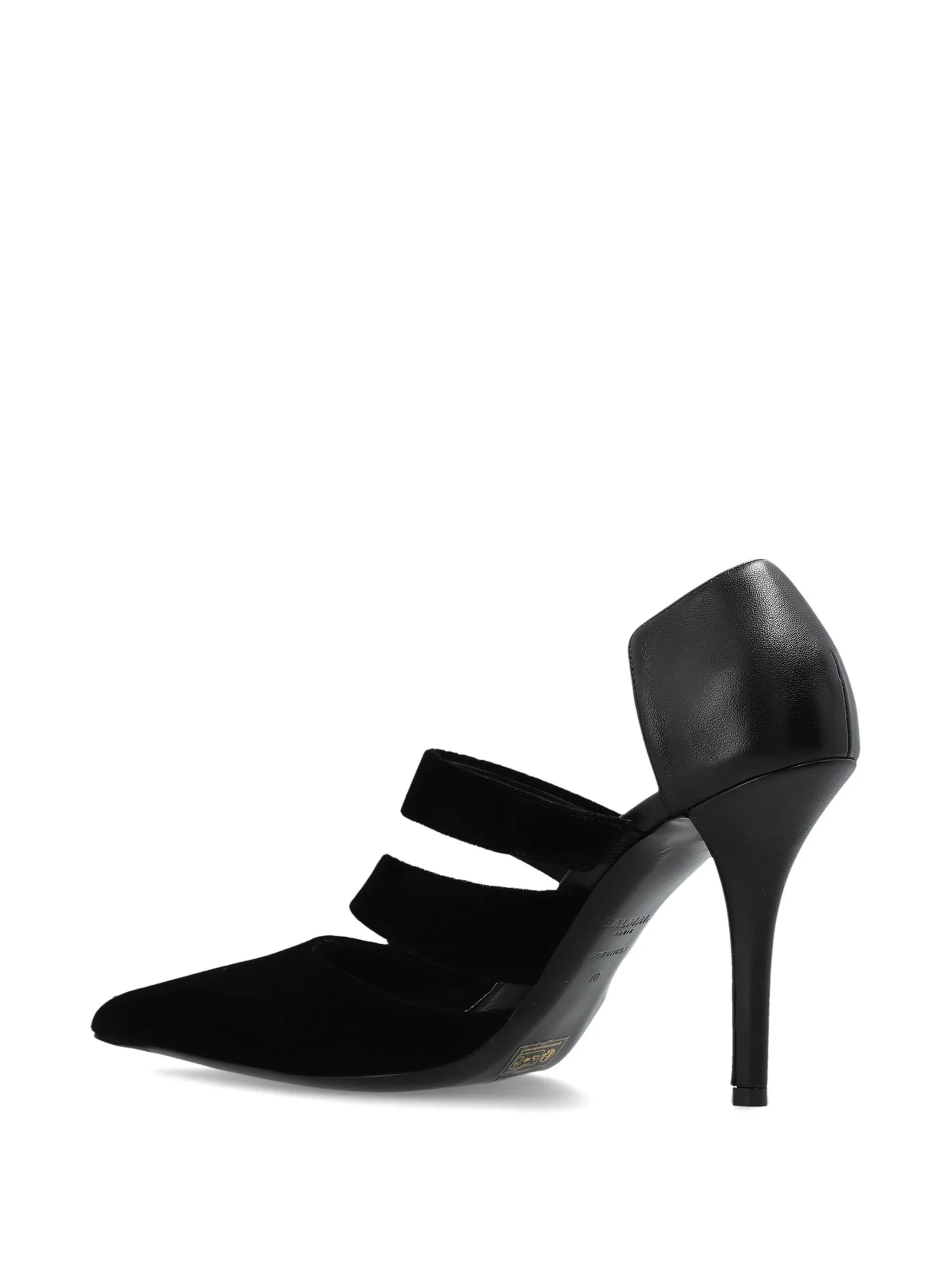 multi-strap pointed-toe heeled pumps