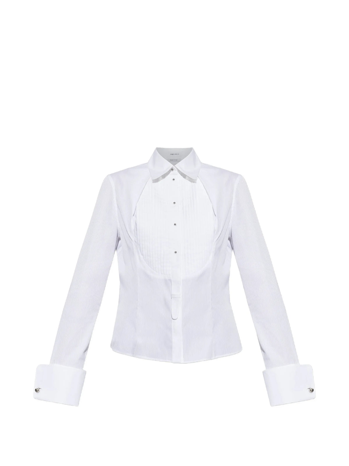 striped bib-front shirt