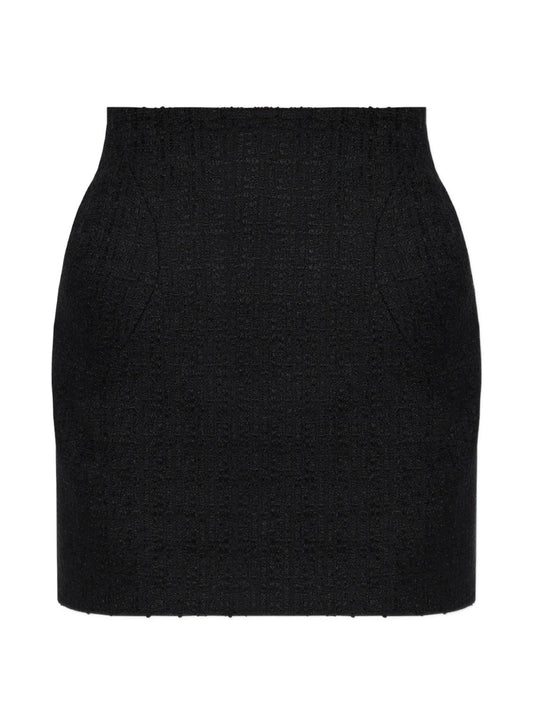 padded-hip tweed mini skirt