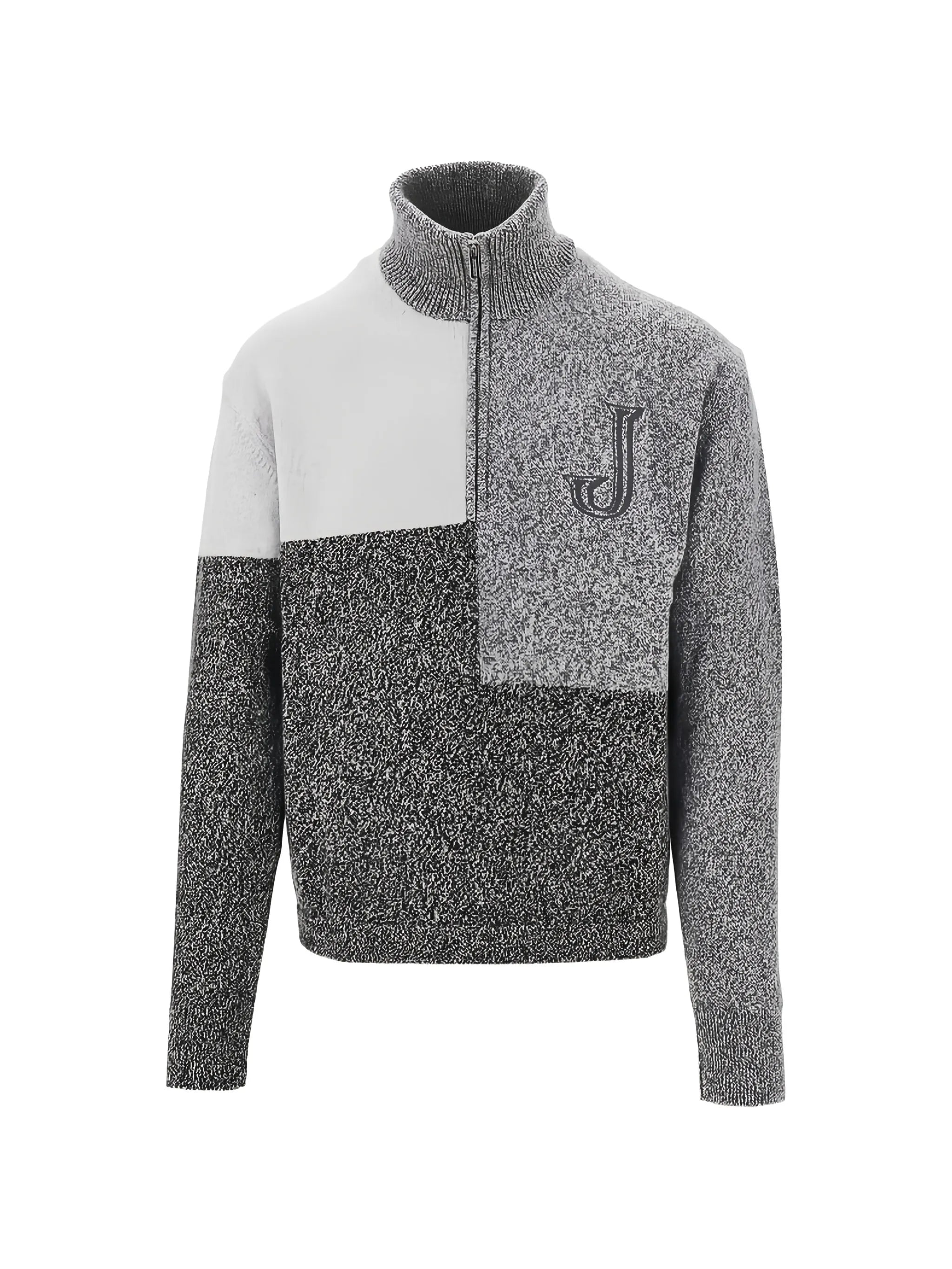 patchwork logo-embroidered sweater