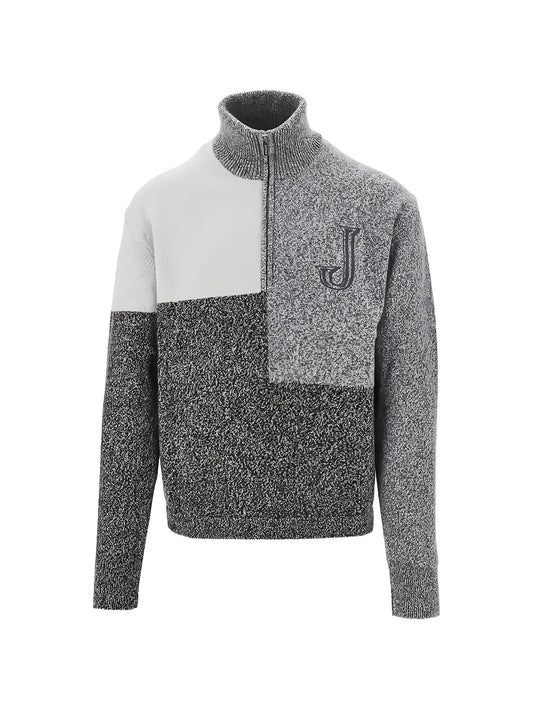 patchwork logo-embroidered sweater
