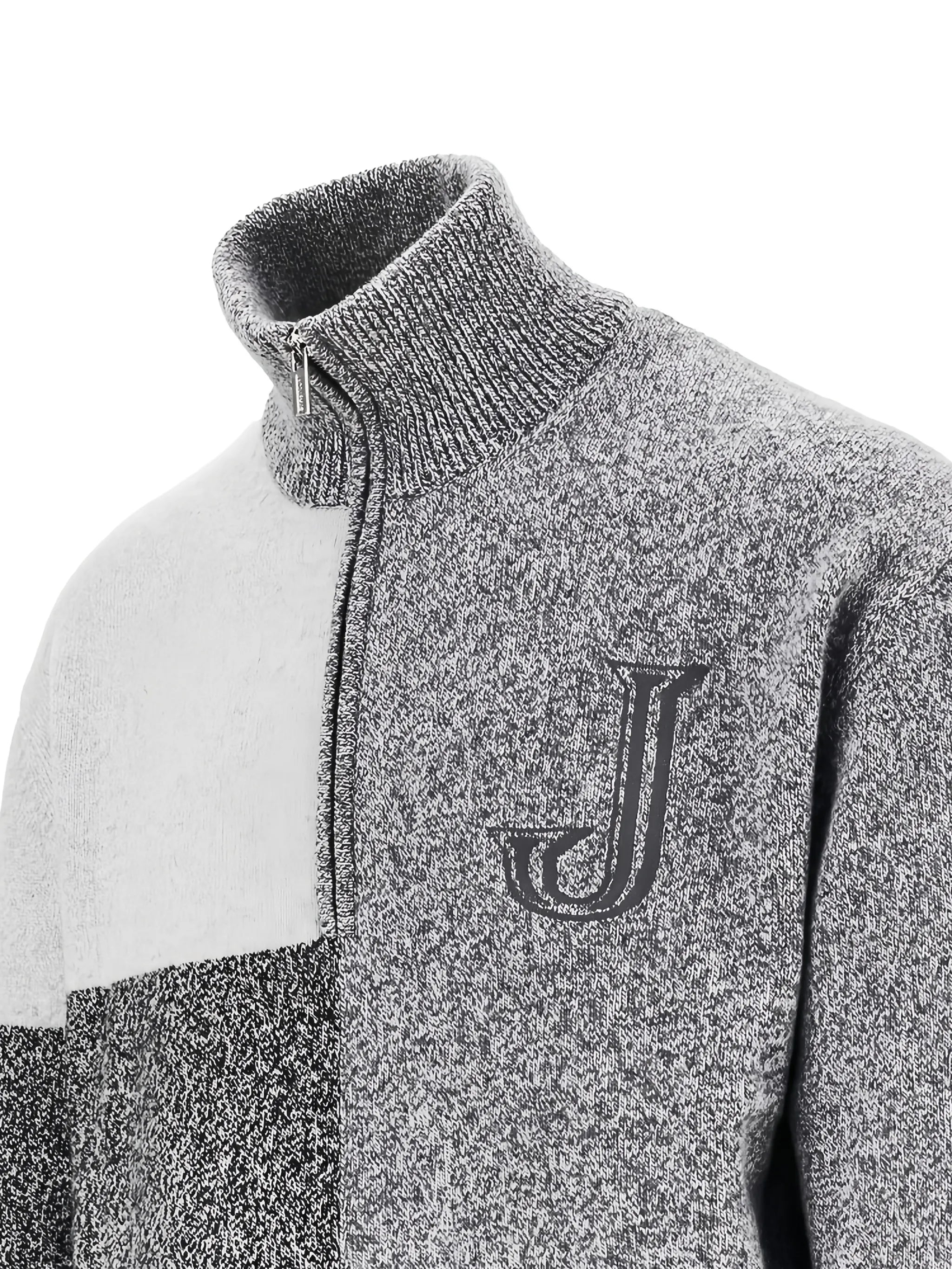 patchwork logo-embroidered sweater