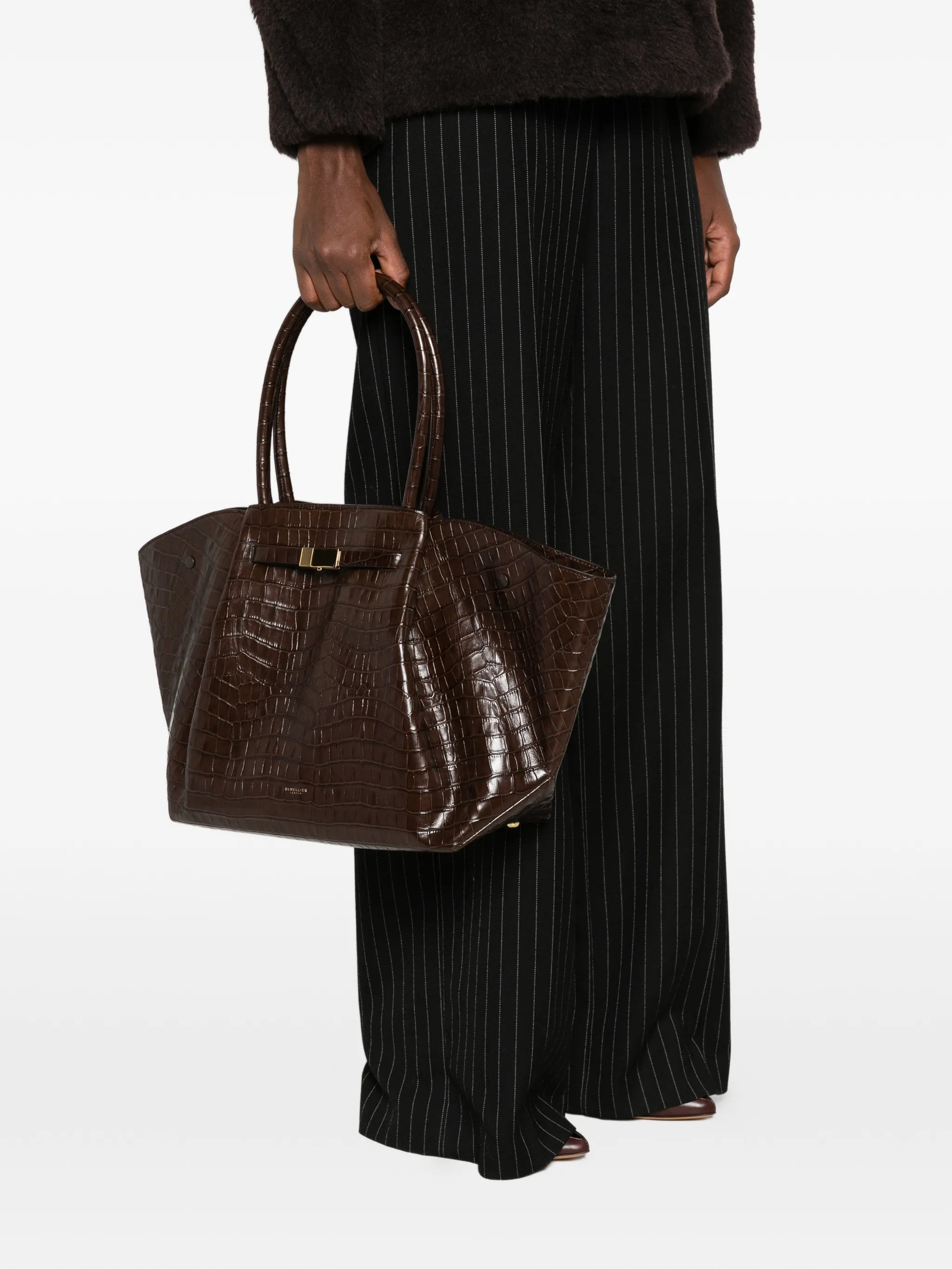 New York croc-effect tote bag