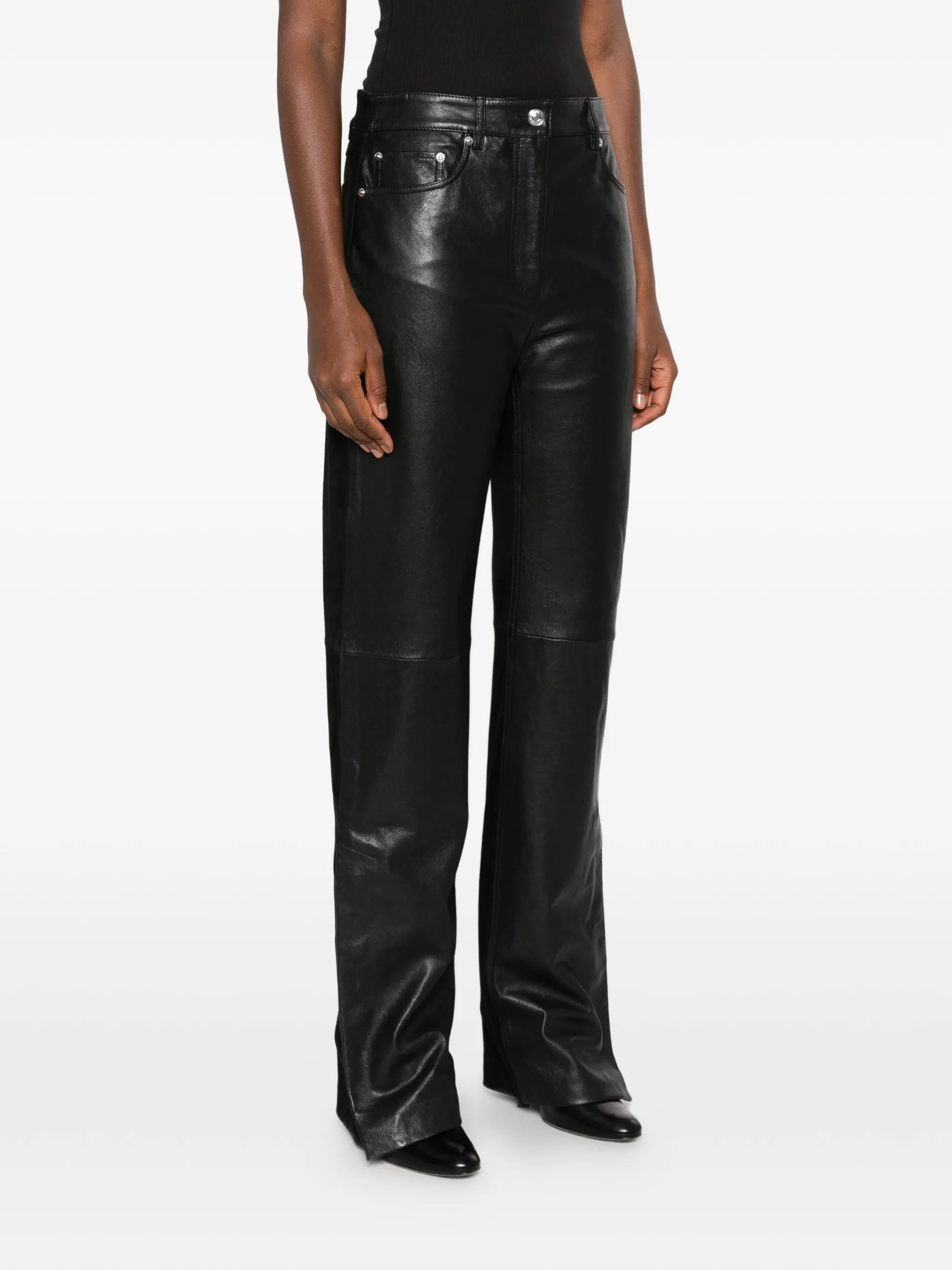 Crespo leather panelled trousers