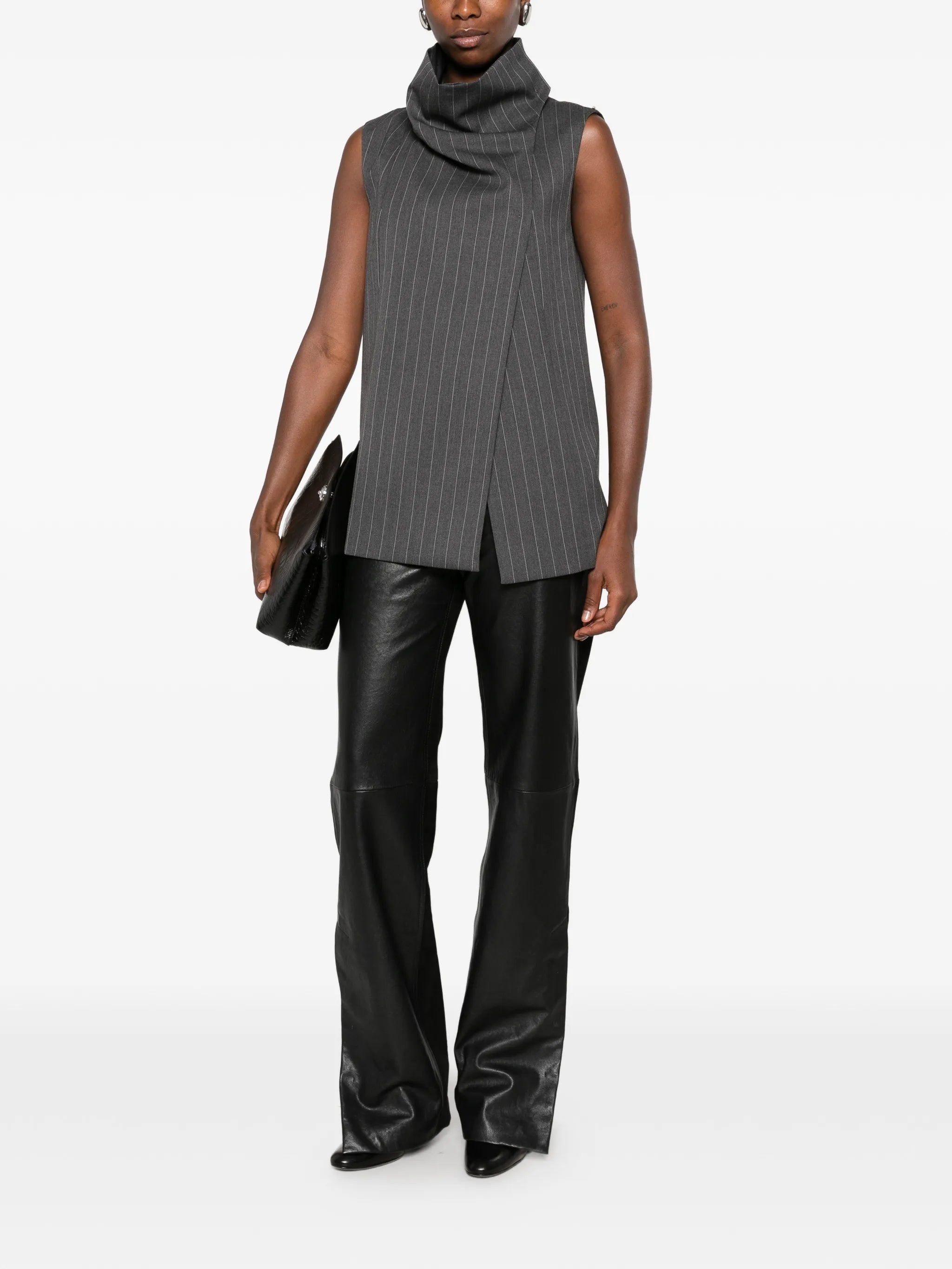 Crespo leather panelled trousers