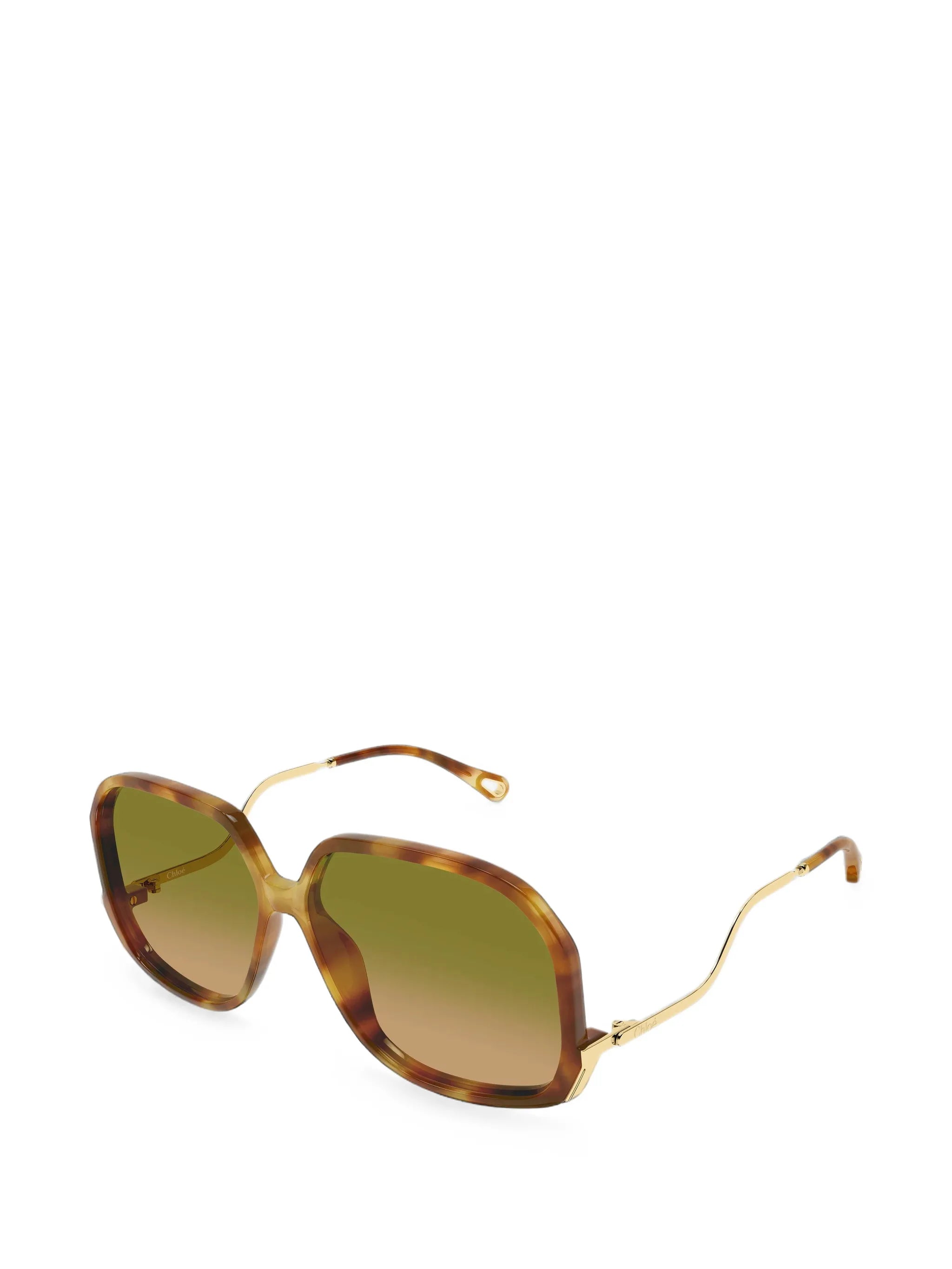 Wavy oversized tortoiseshell-effect sunglasses