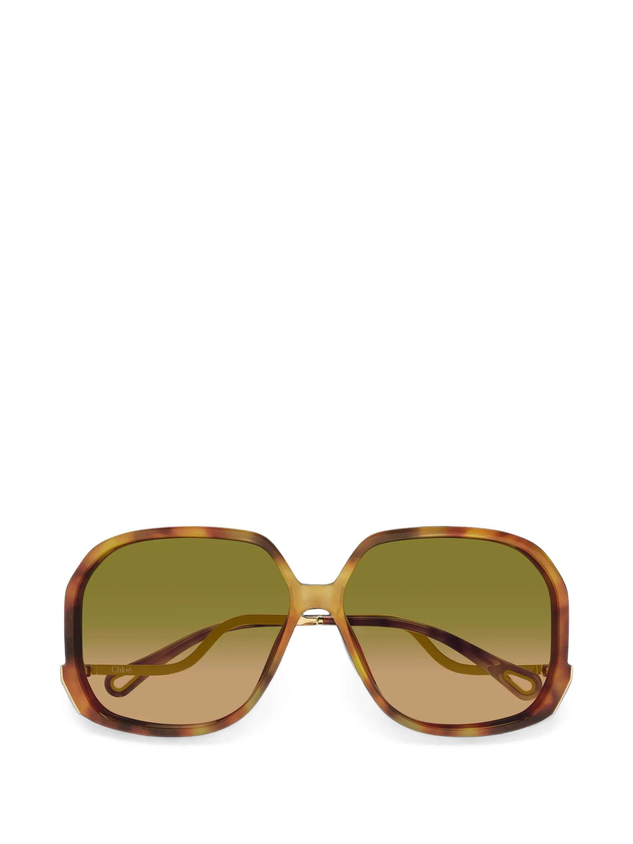Wavy oversized tortoiseshell-effect sunglasses