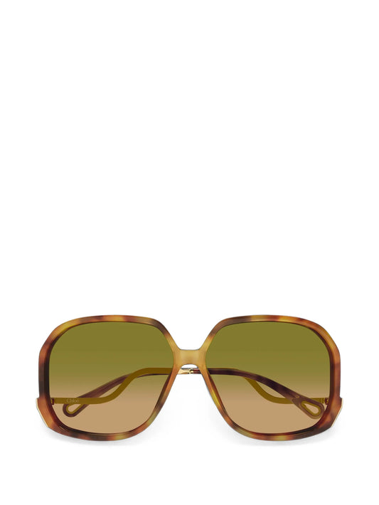 Wavy oversized tortoiseshell-effect sunglasses