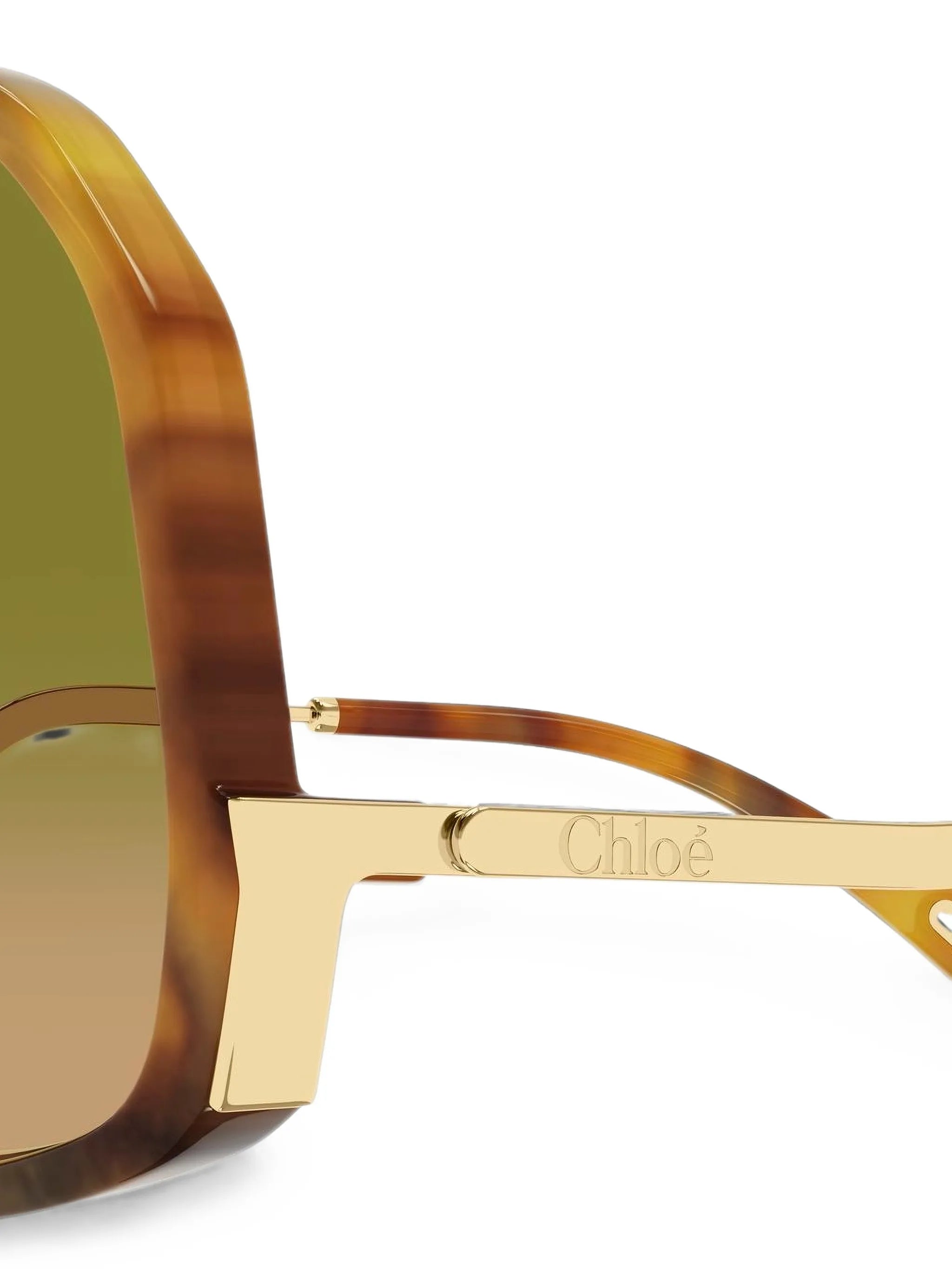 Wavy oversized tortoiseshell-effect sunglasses