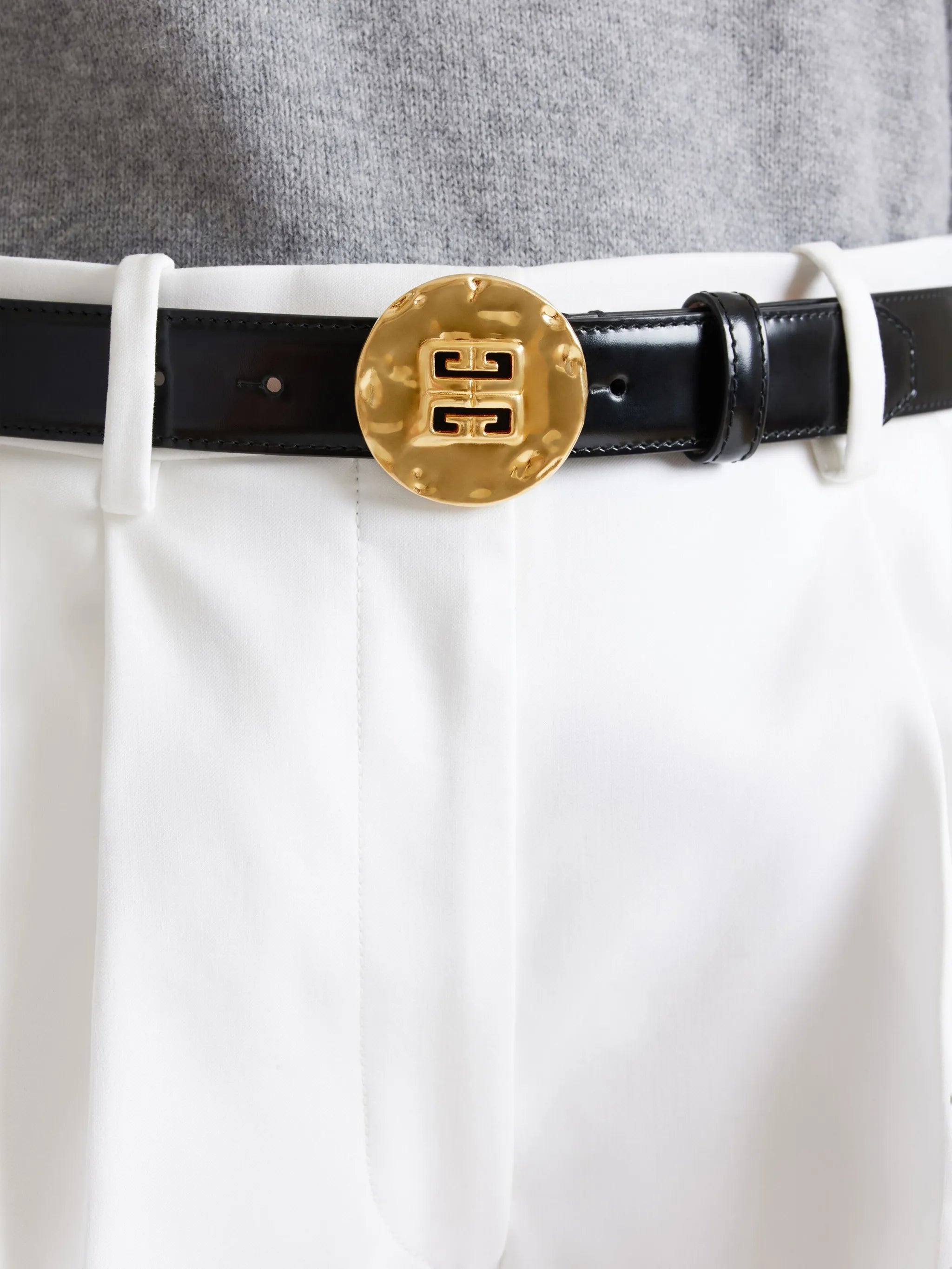 4G medal leather belt