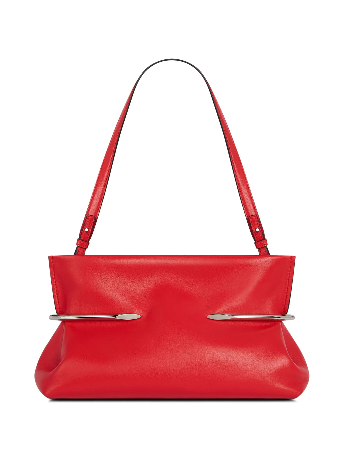 Pinch Soft clutch in nappa leather with tulip pattern