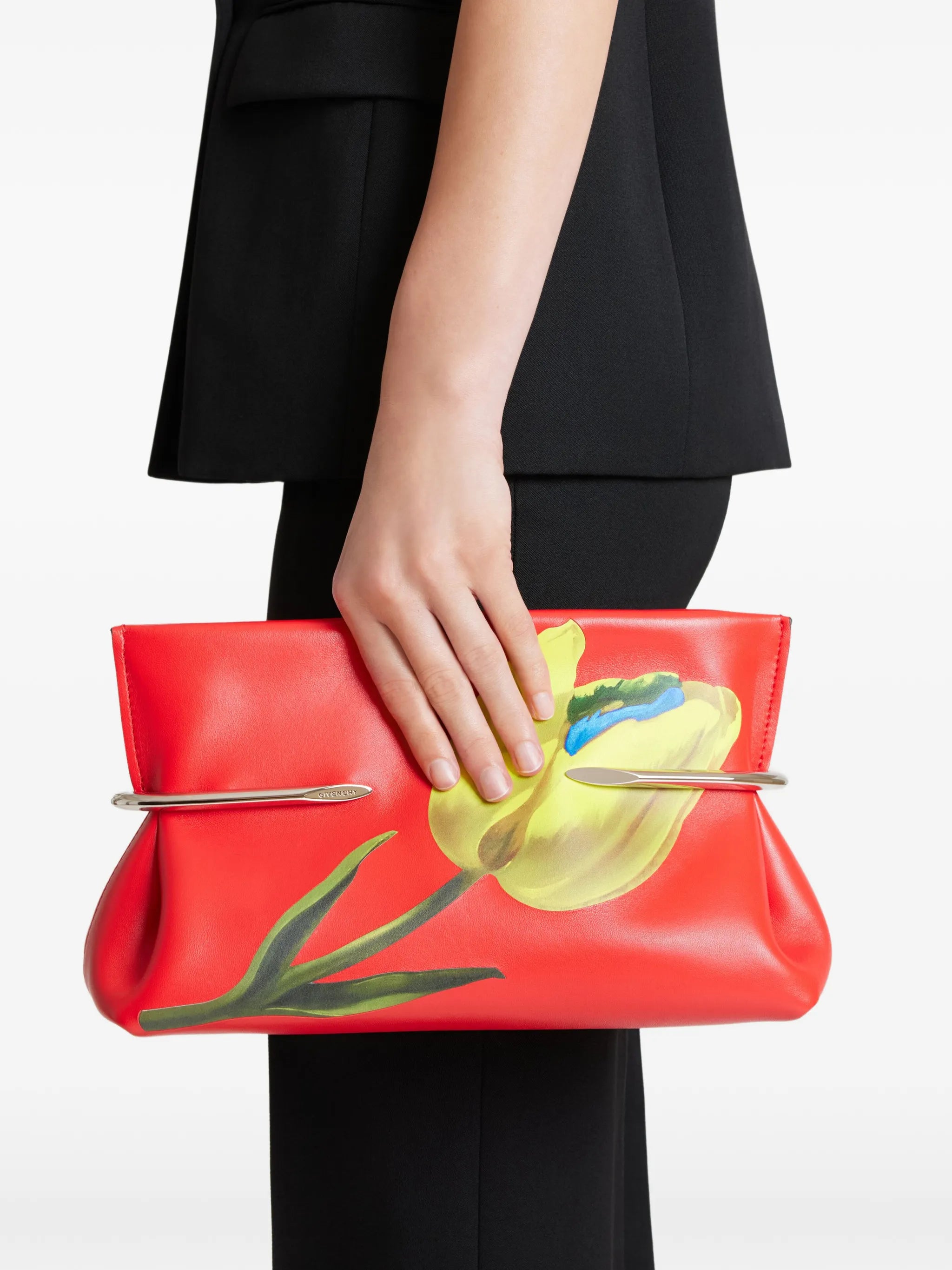 Pinch Soft tulip-pattern clutch