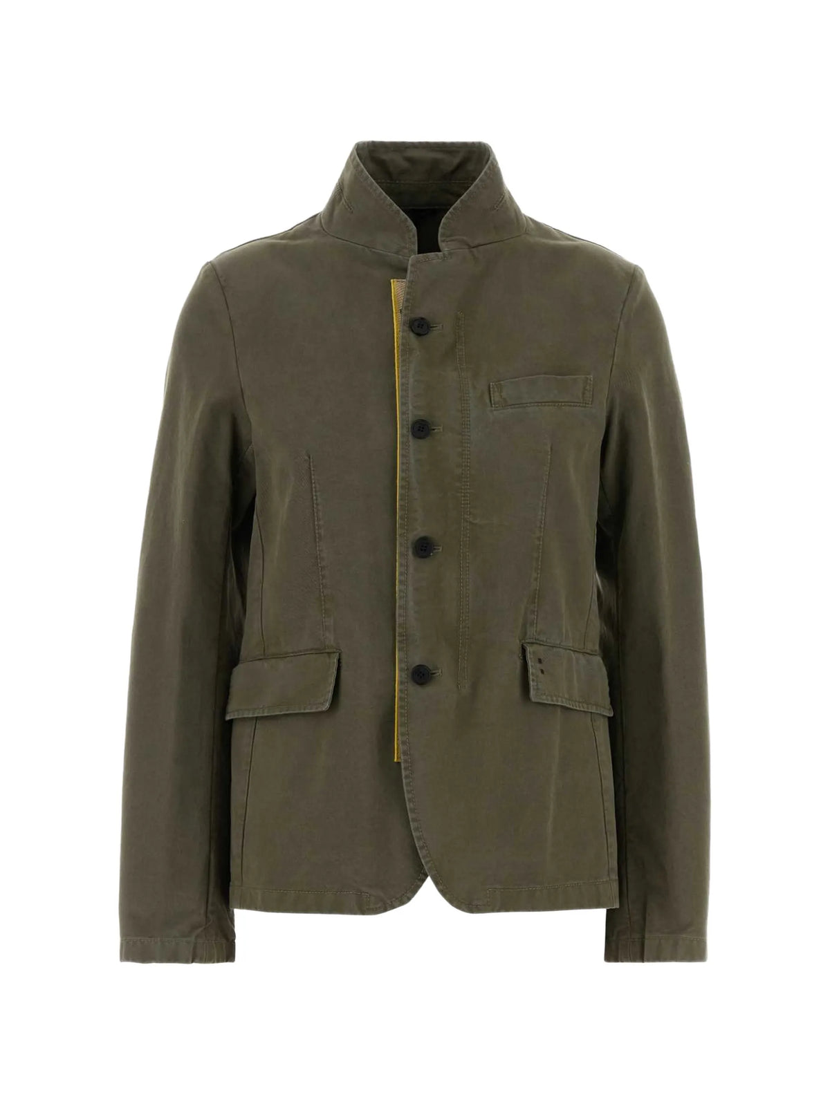 logo-print drill jacket