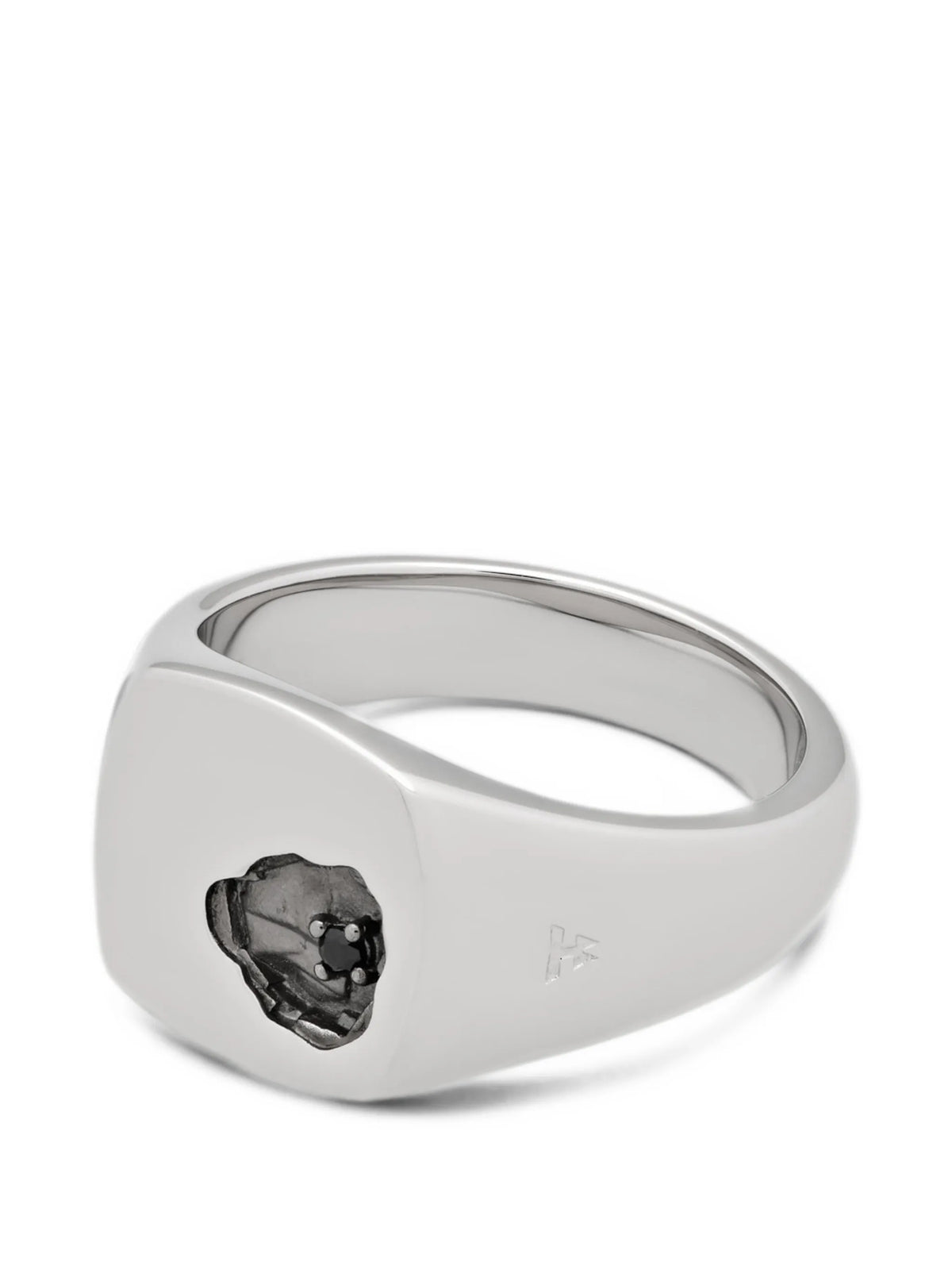 Mined black spinel ring