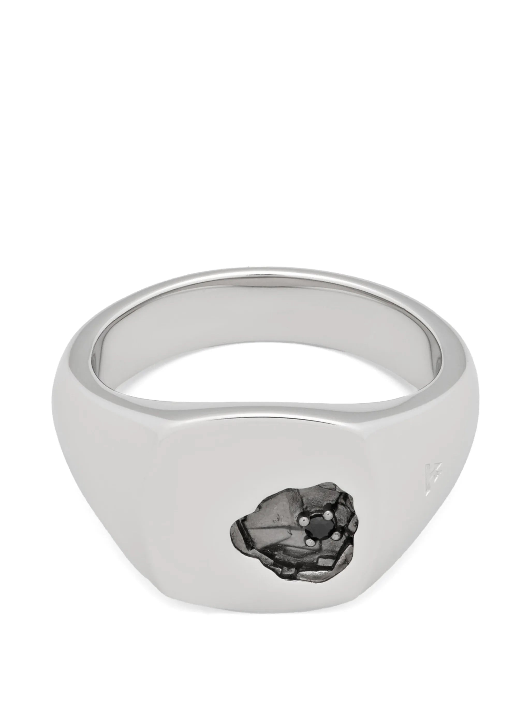 Mined black spinel ring
