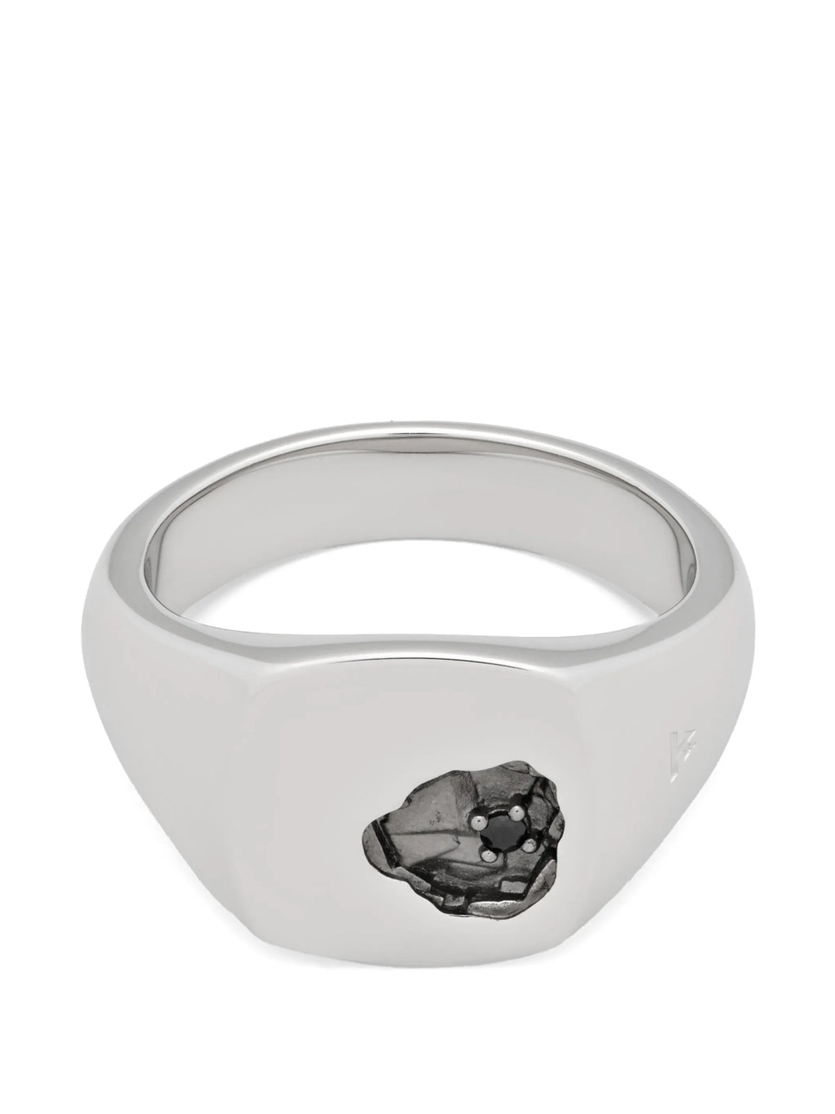 Mined black spinel ring