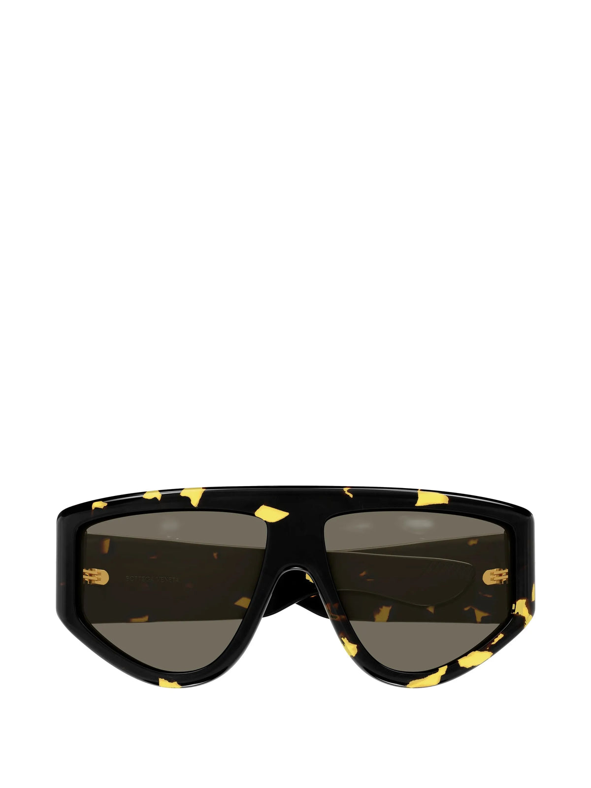 Shield tortoiseshell-effect geometric-frame sunglasses