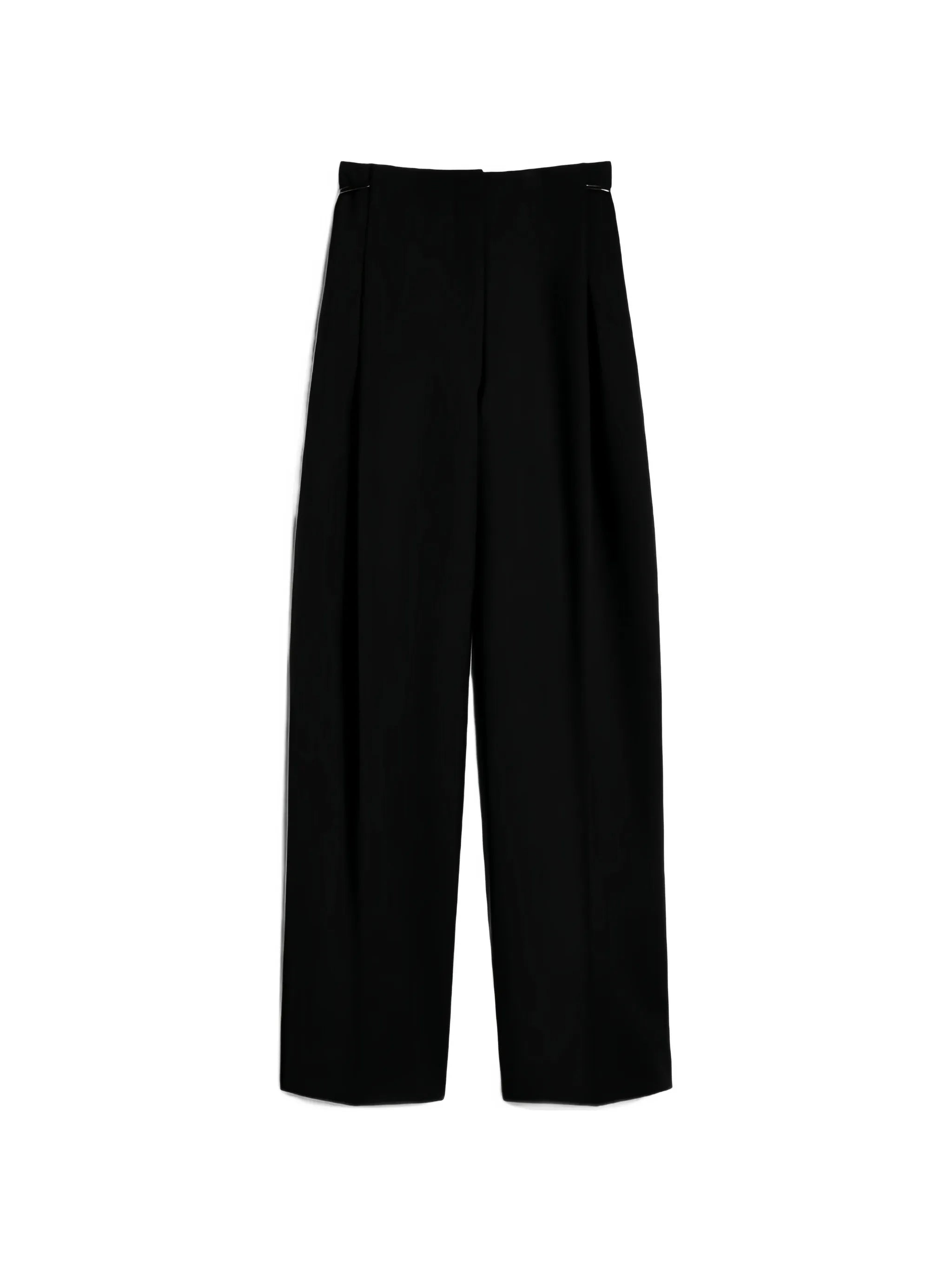 pleated detachable-strap trousers