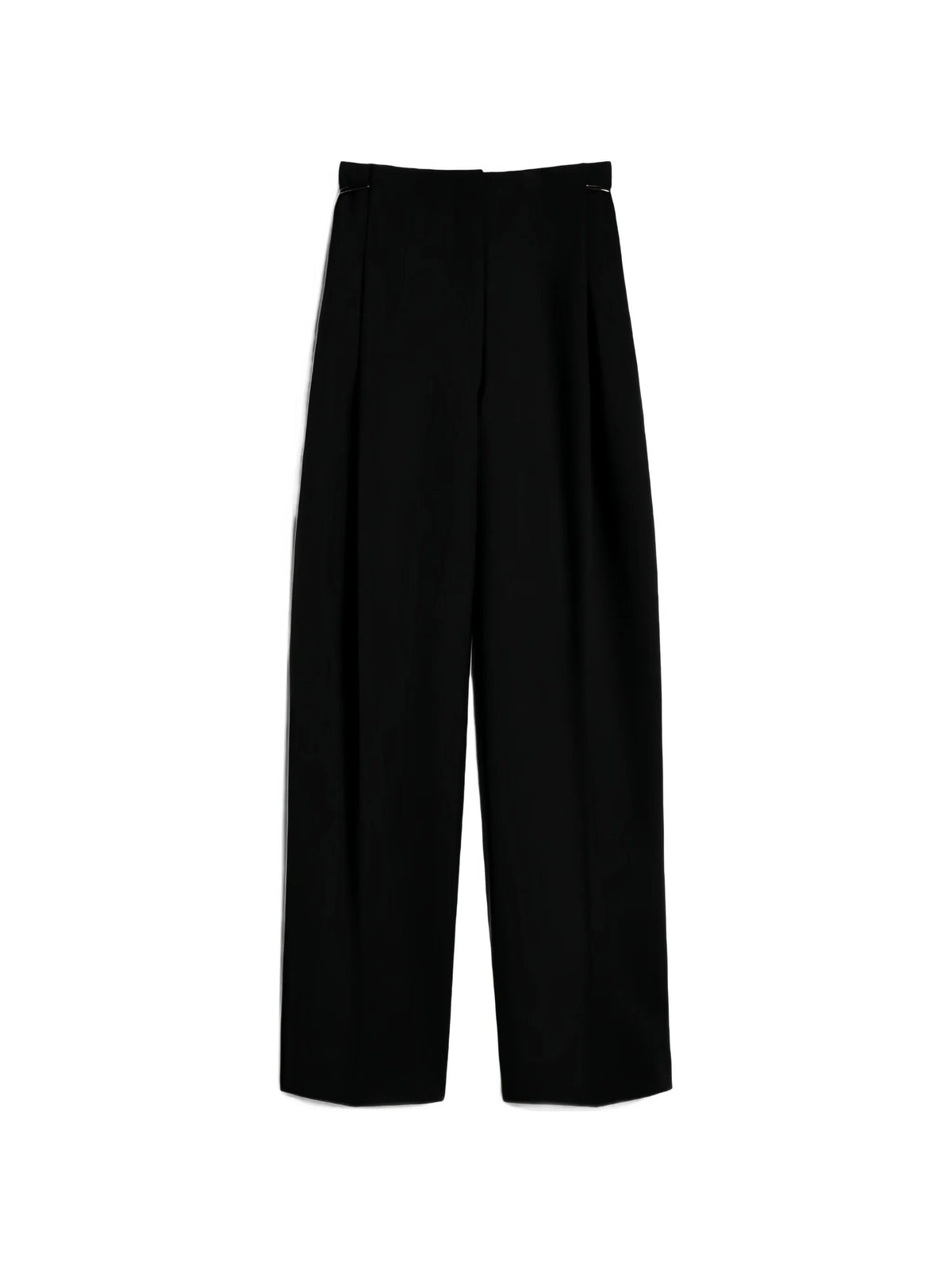 pleated detachable-strap trousers