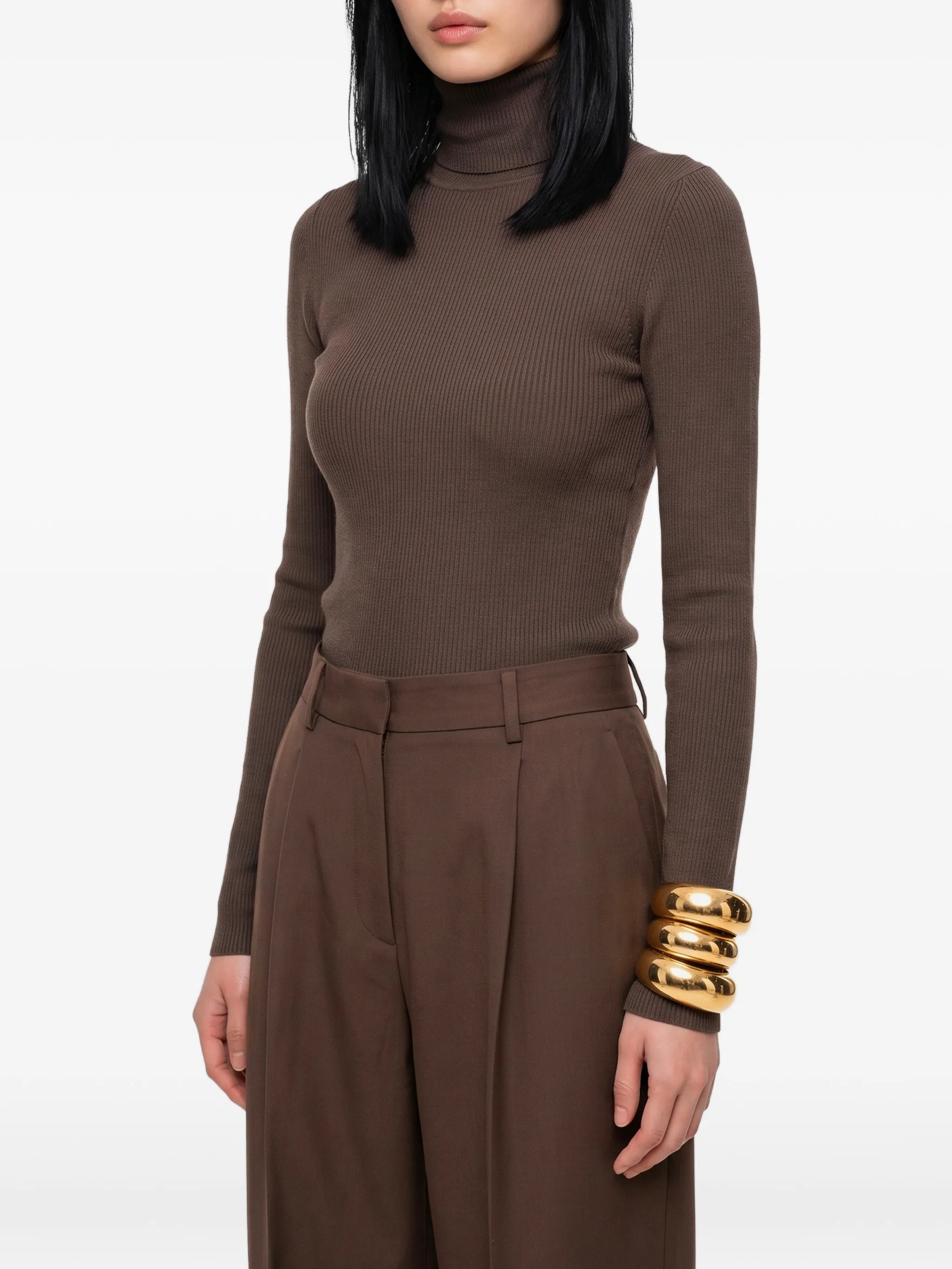 ribbed-knit turtleneck sweater