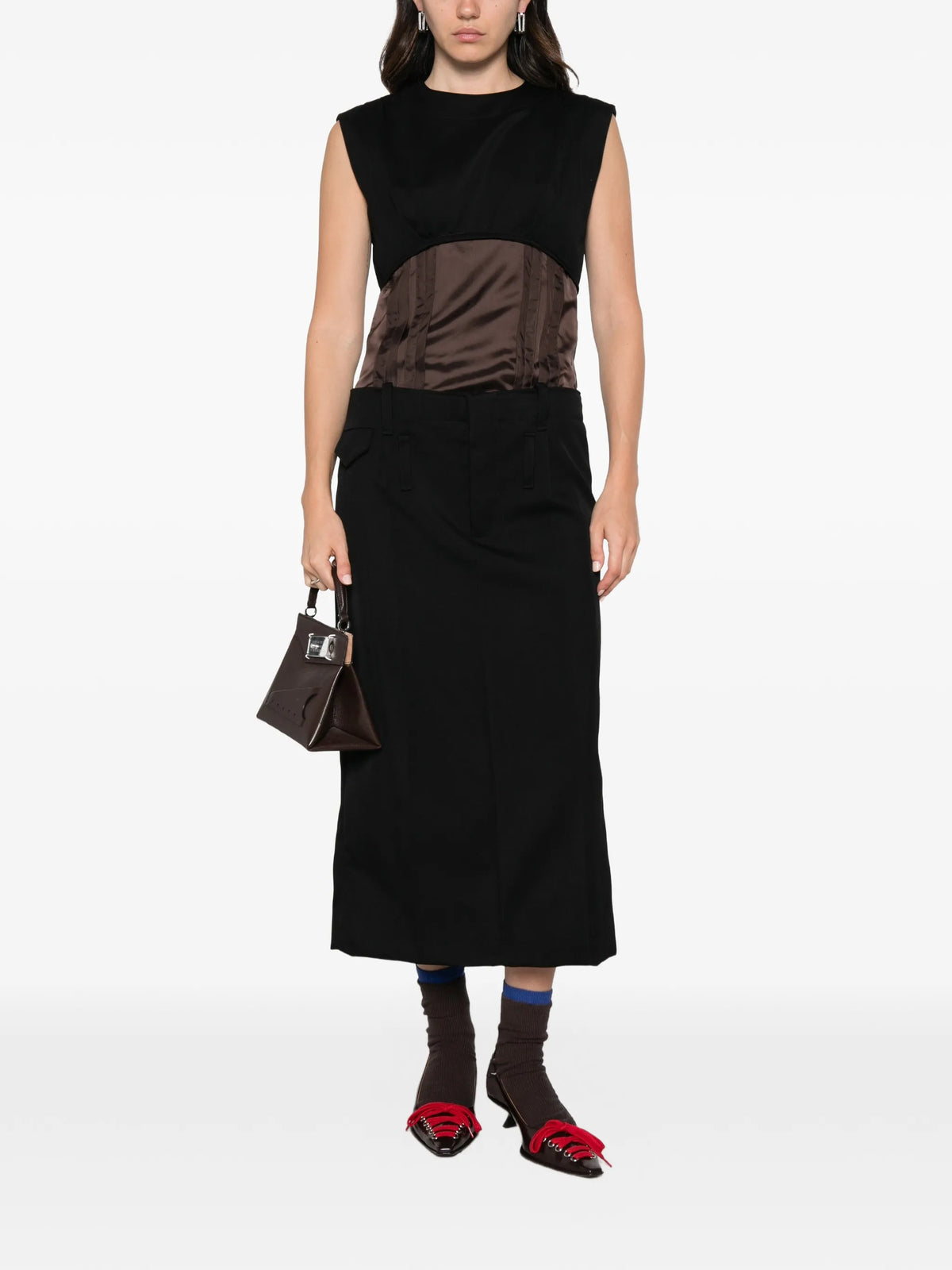 virgin wool cut-out dress