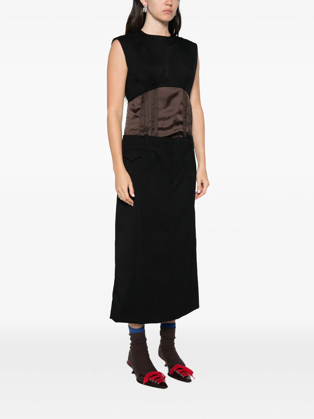 virgin wool cut-out dress