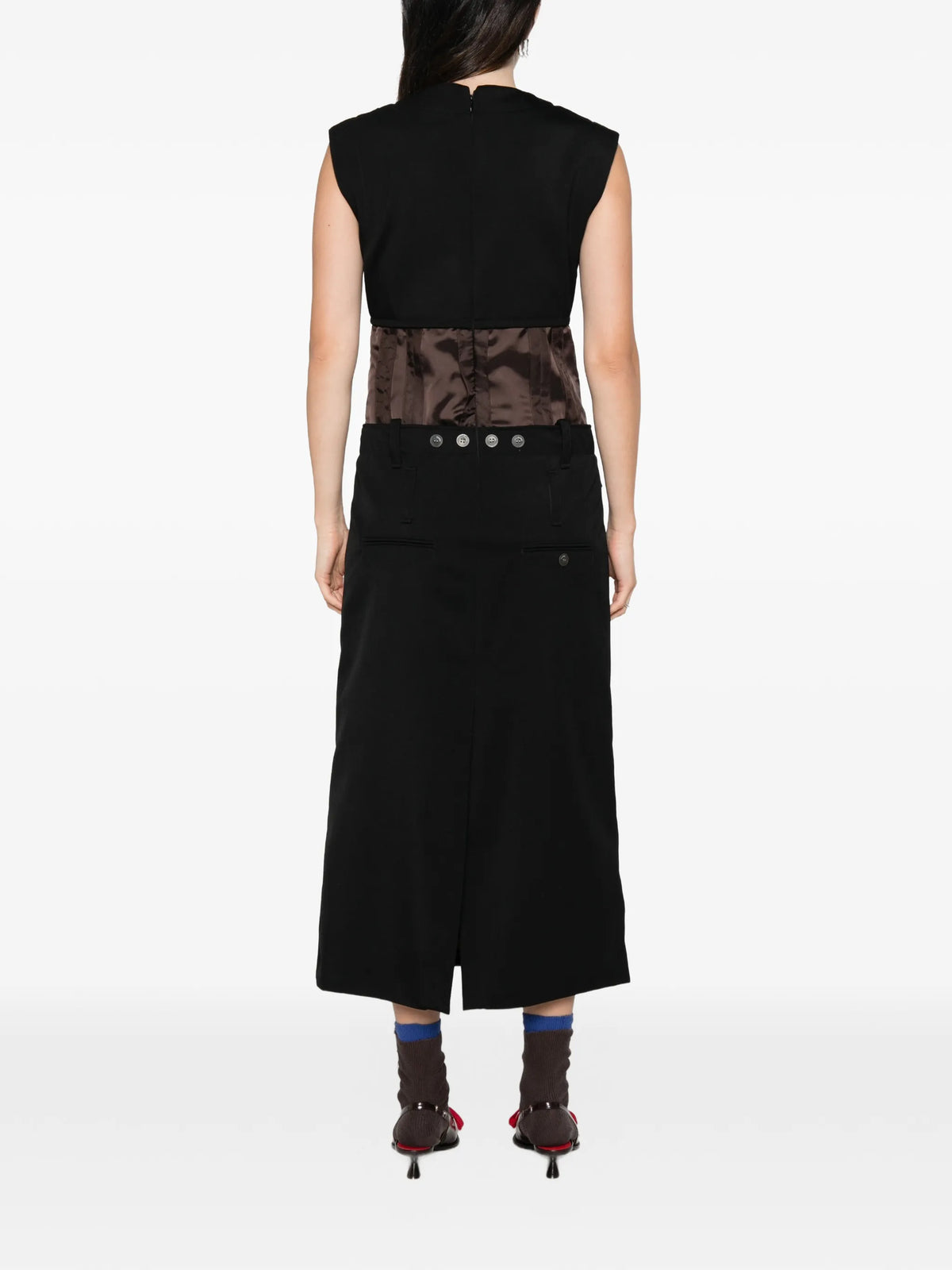virgin wool cut-out dress