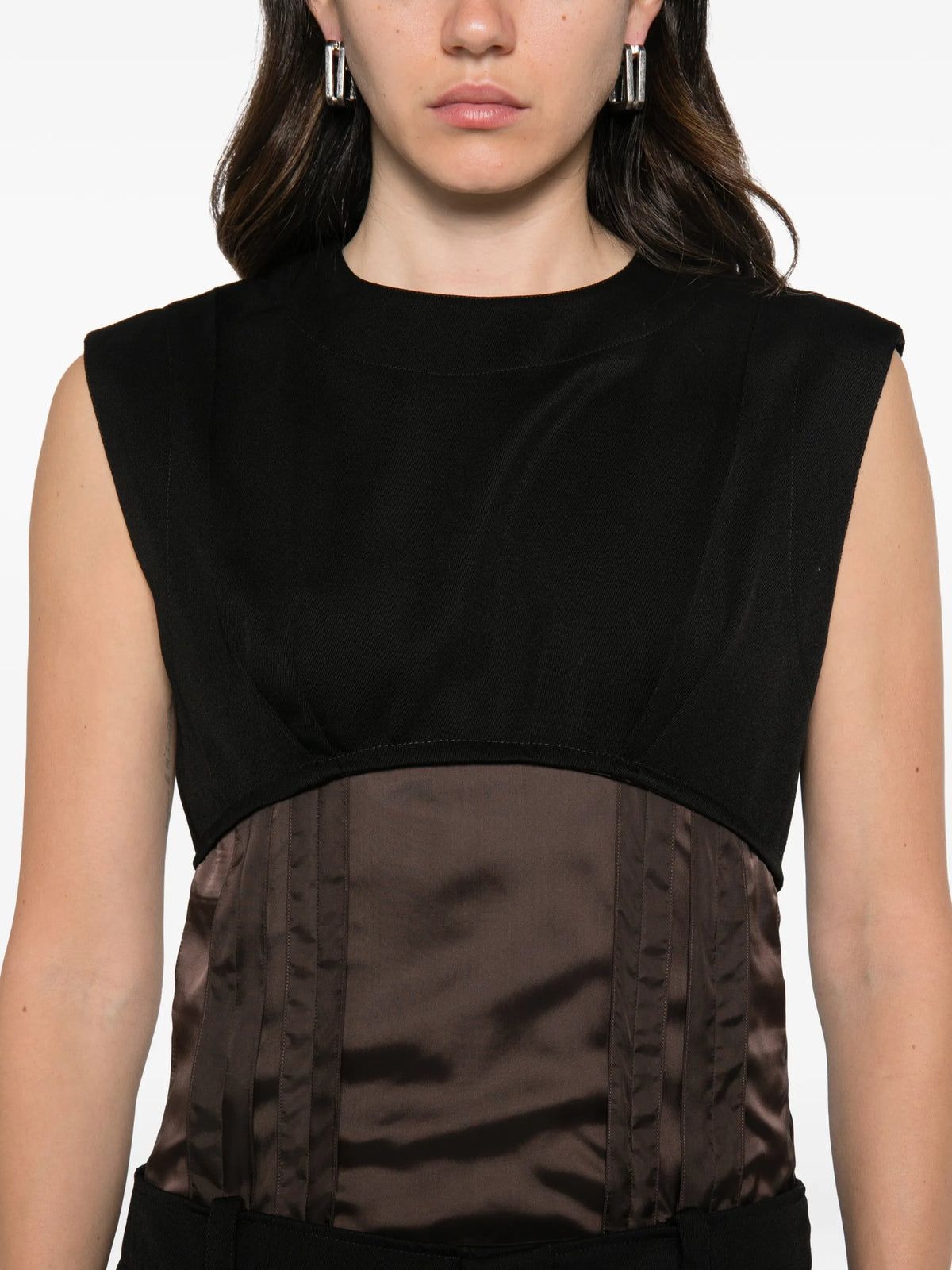 virgin wool cut-out dress