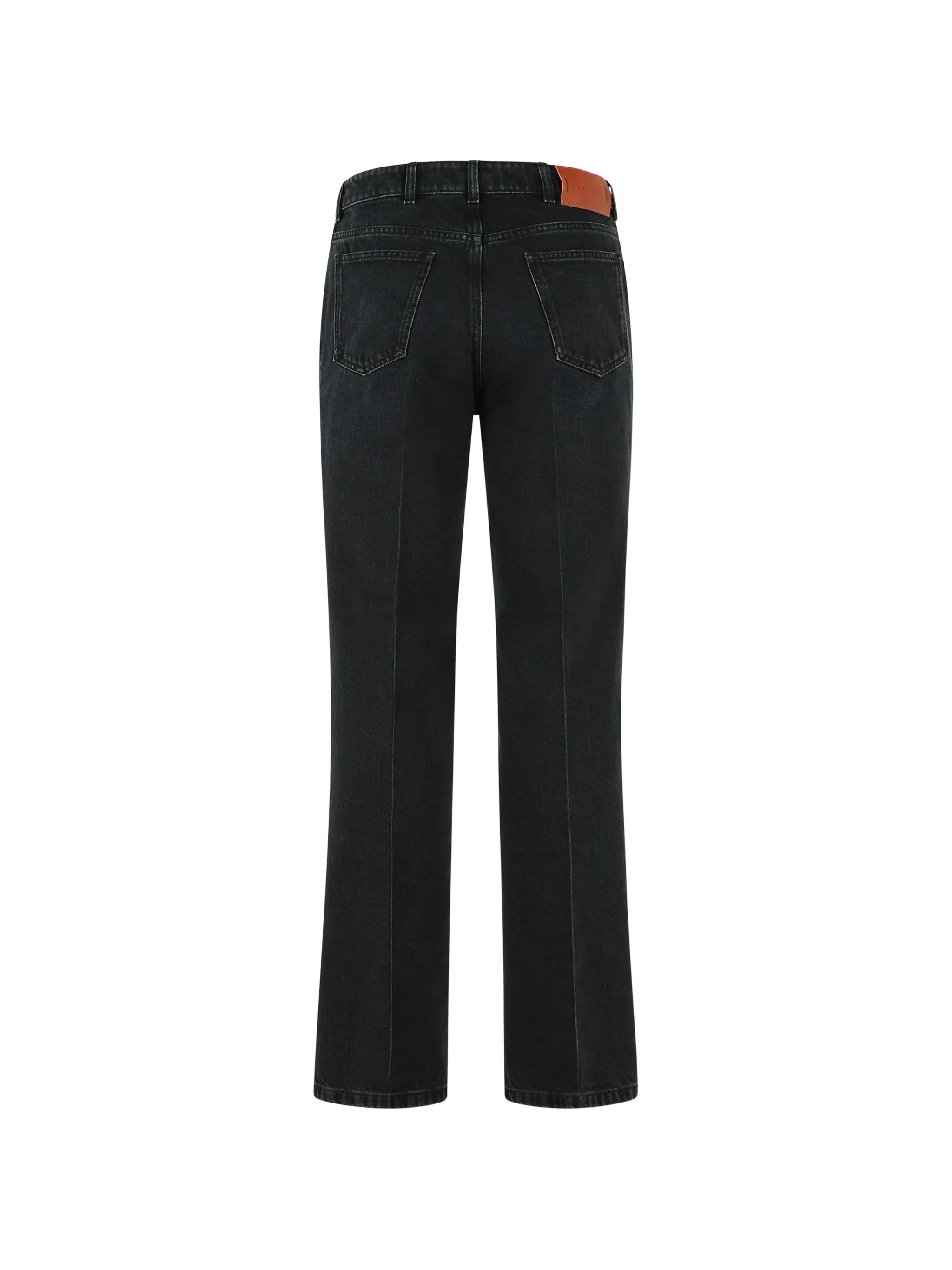 logo-patch wide-leg jeans