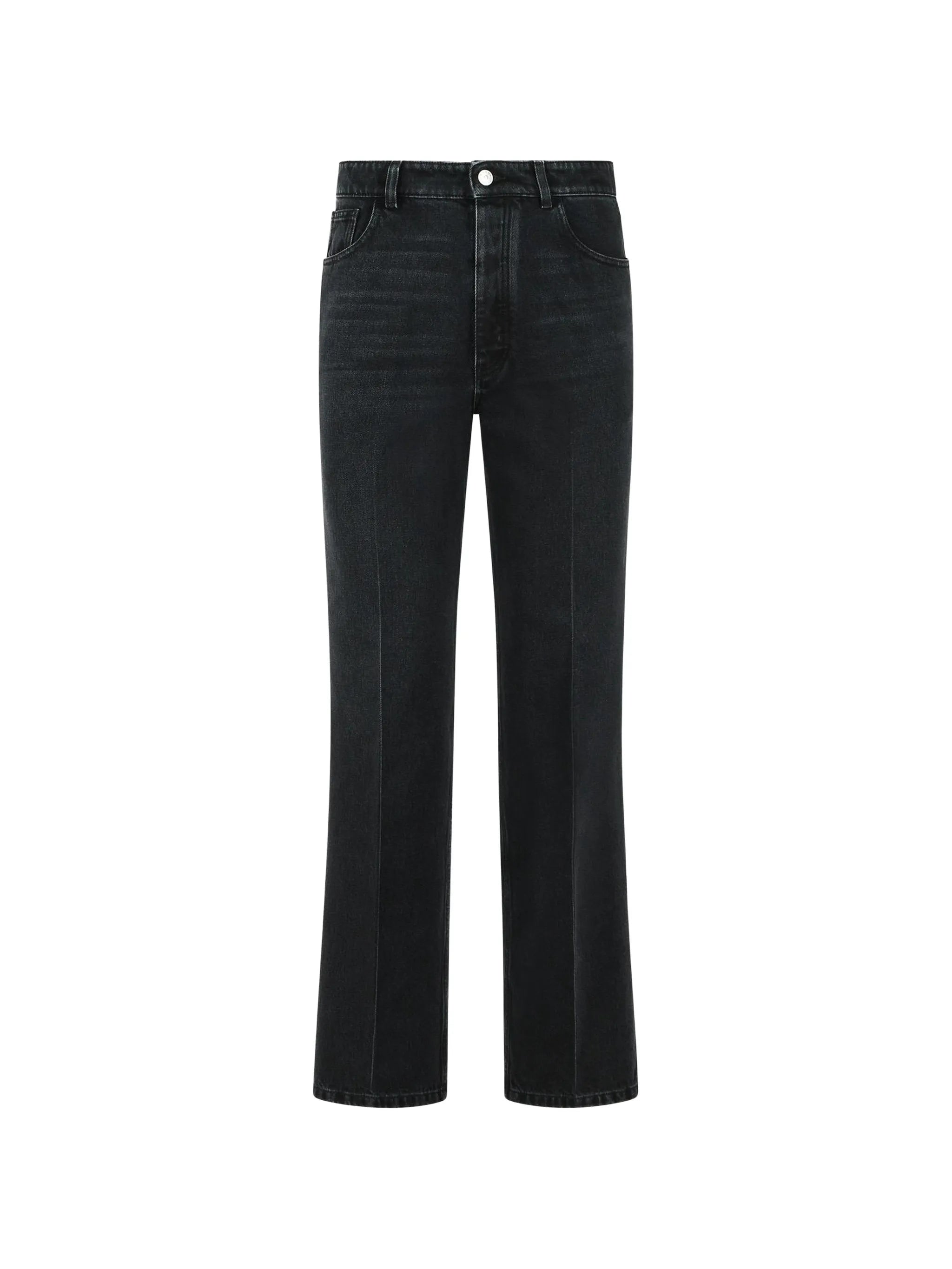 logo-patch wide-leg jeans