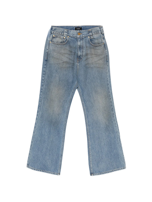 faded wide-leg jeans