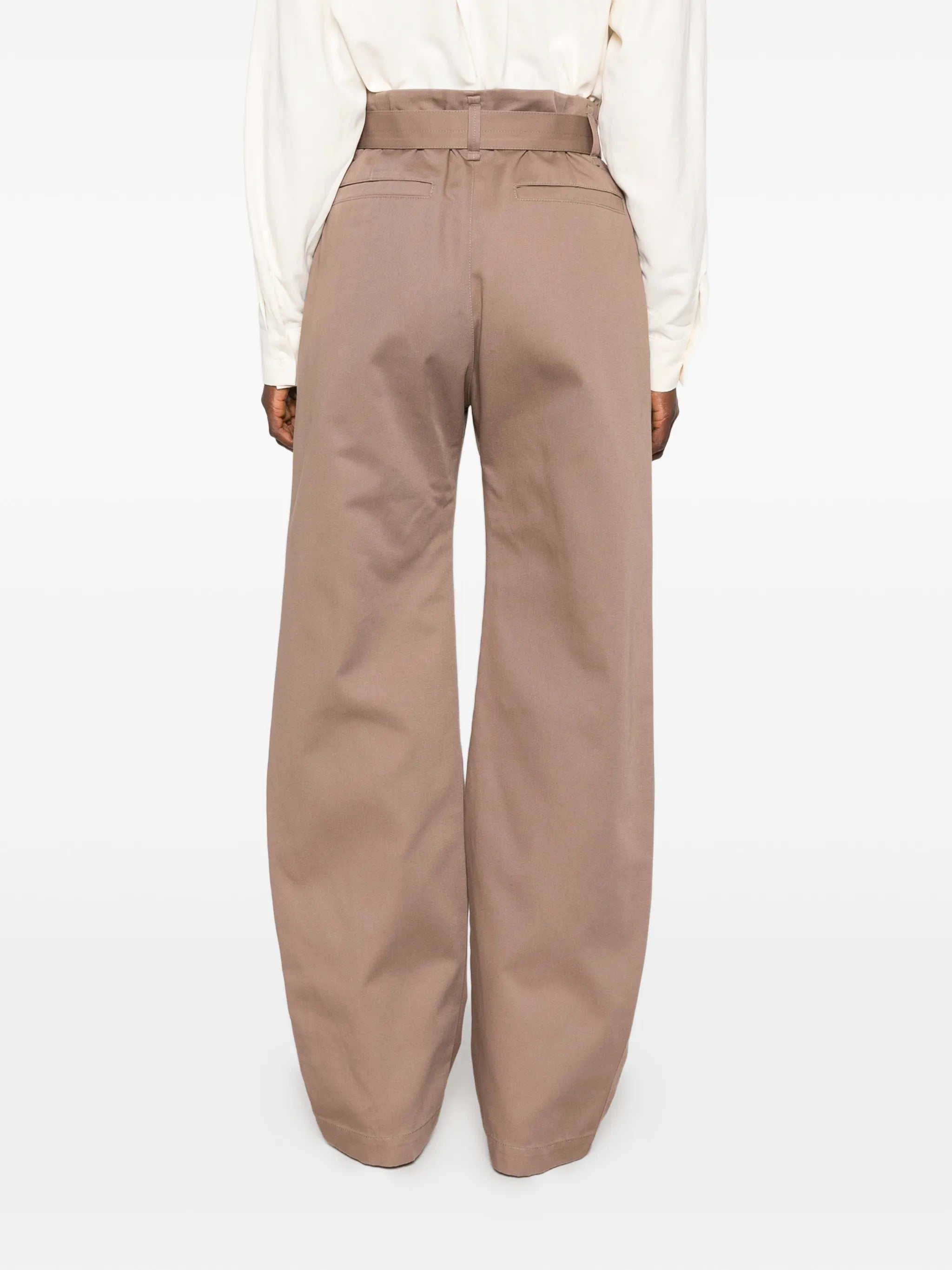 curved trousers in cotton twill blend