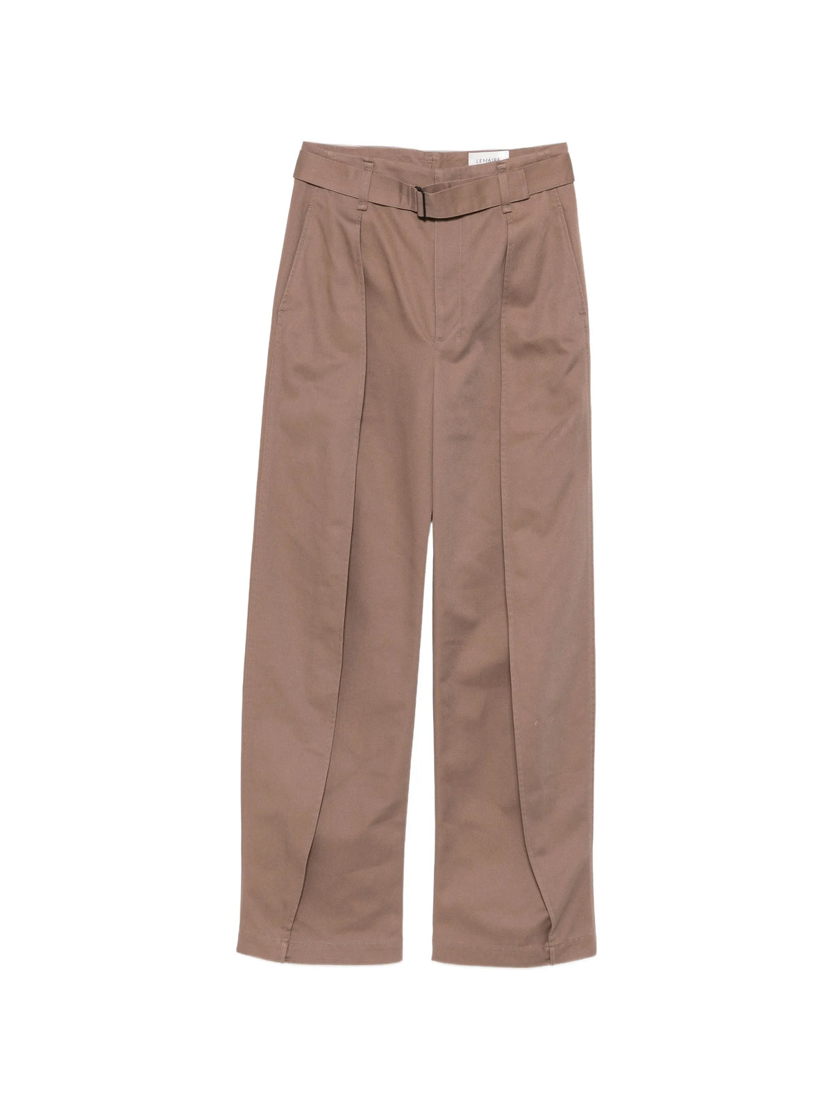 belted pleated high-waisted trousers