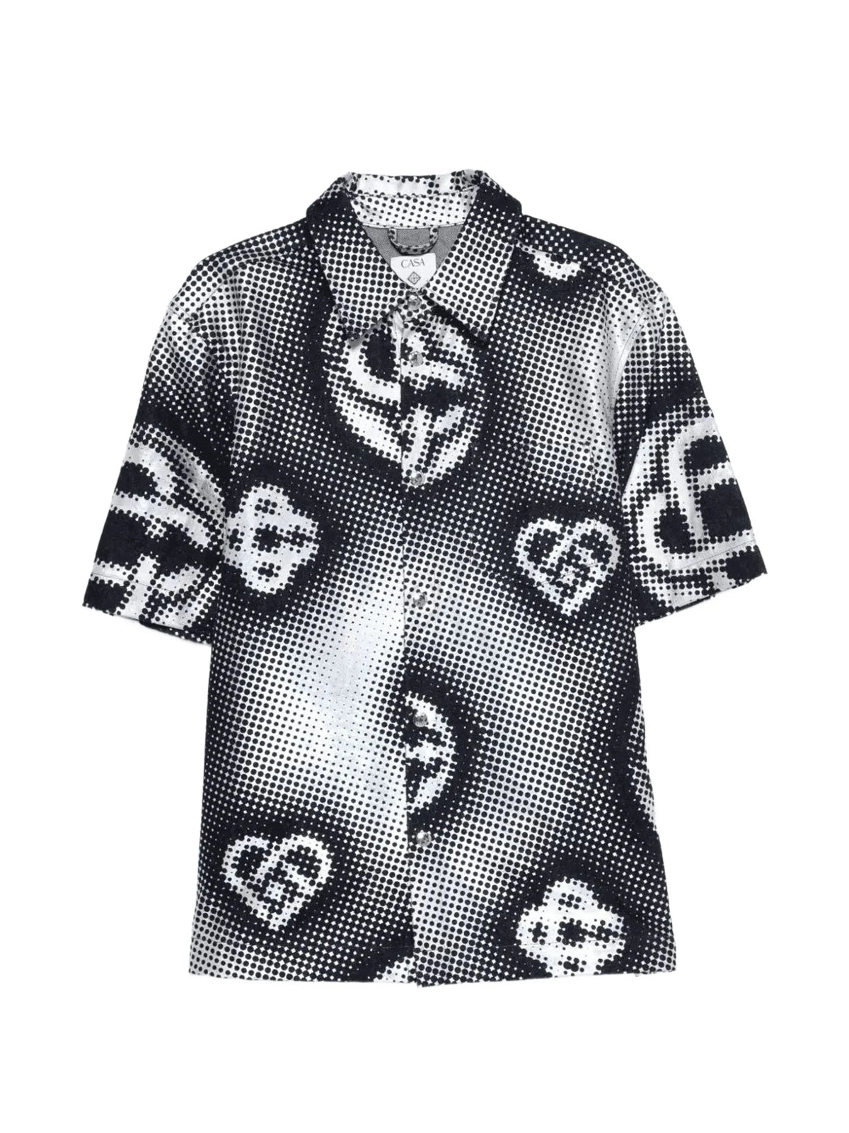 pearlescent monogram-print shirt