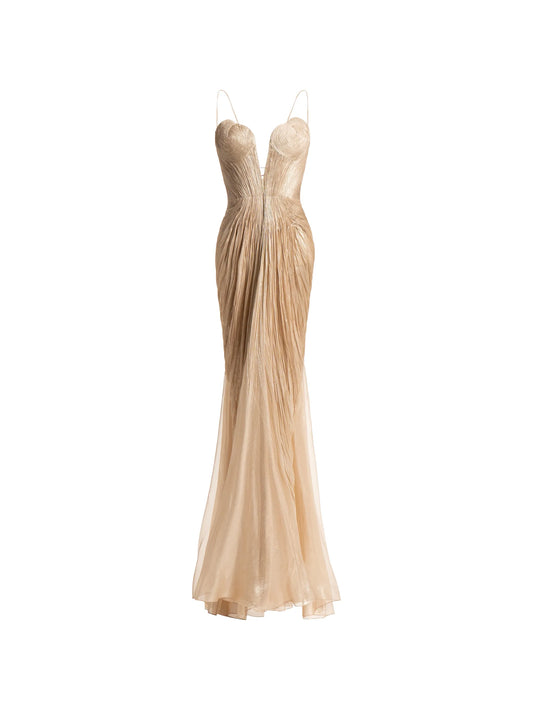 Cecilia plissé gown