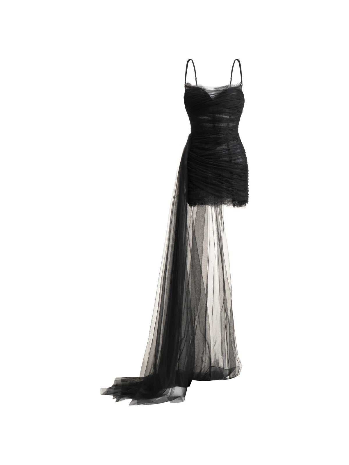 Latifa ruched-tulle mini dress
