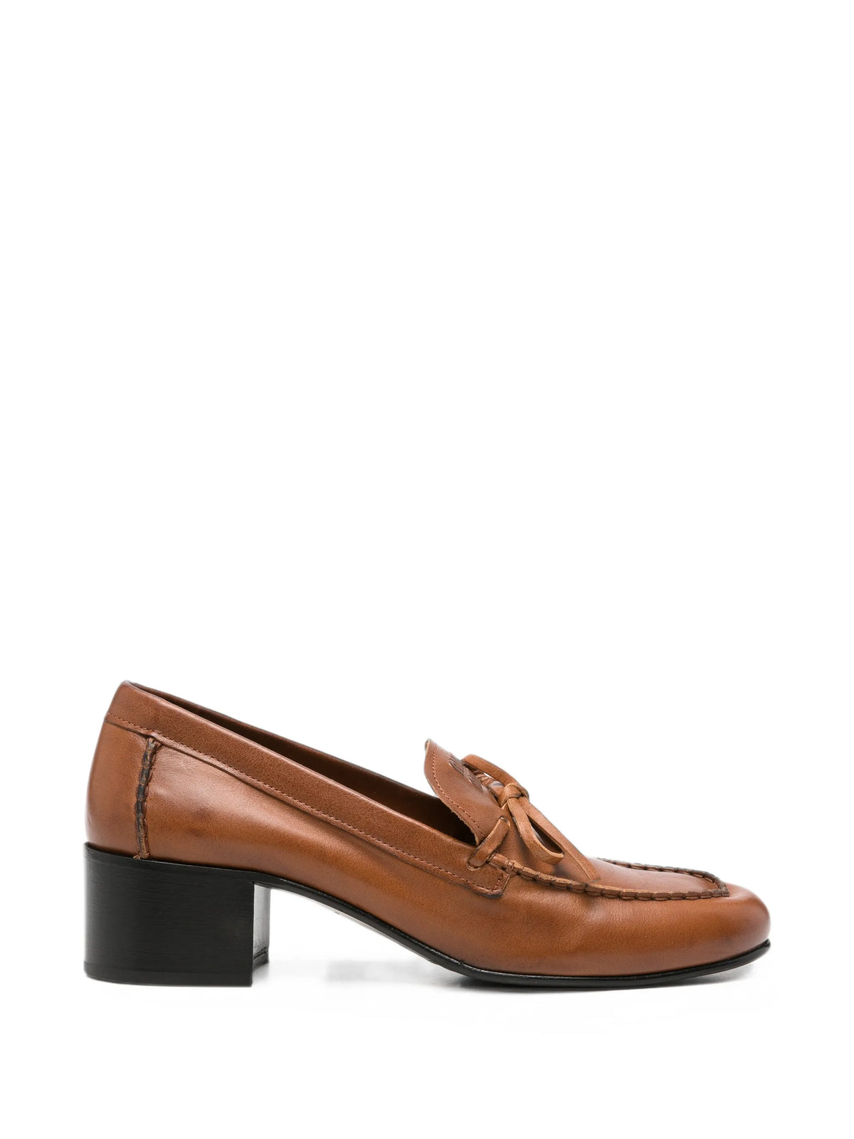 bow-detail leather loafers