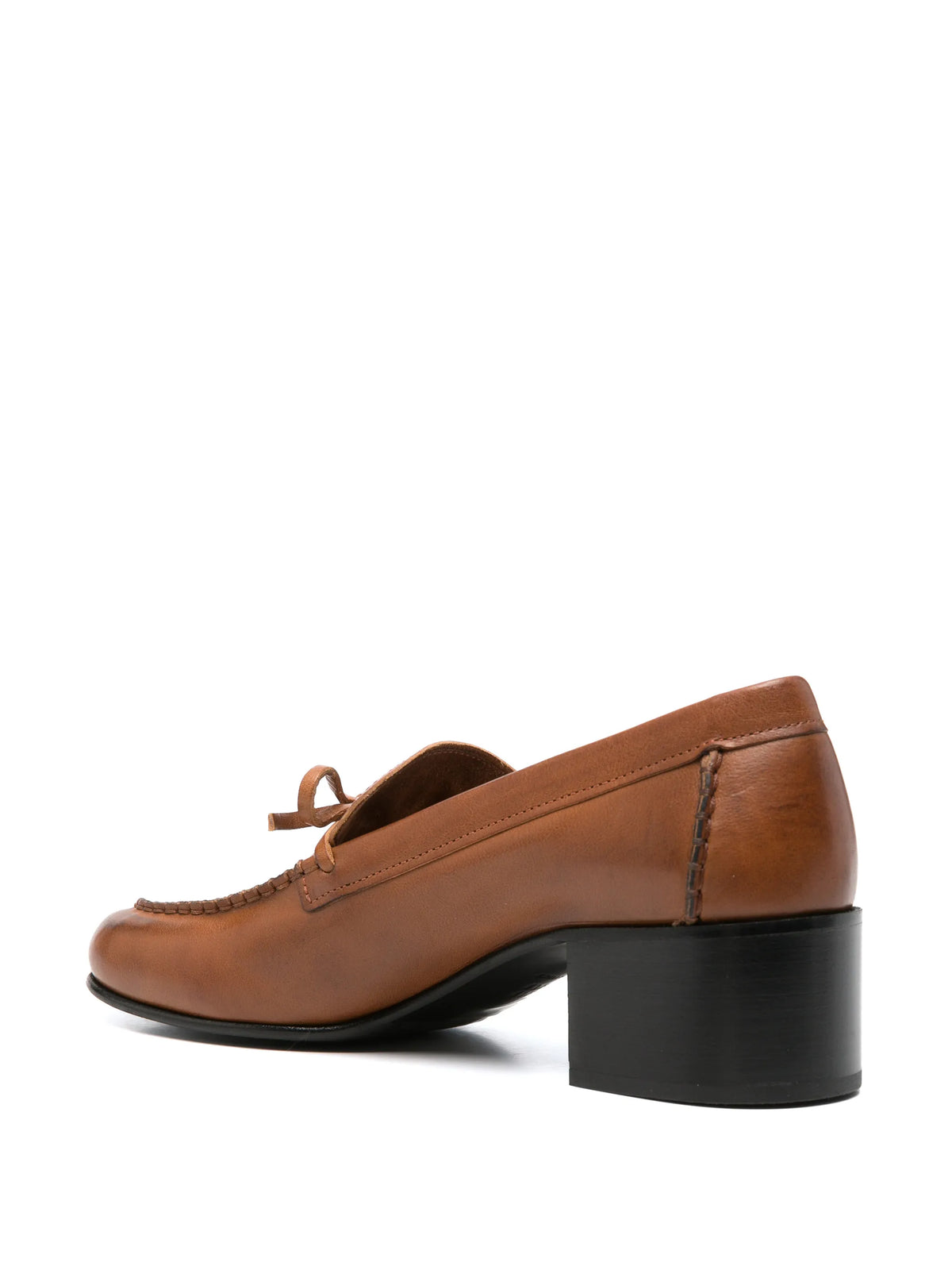bow-detail leather loafers