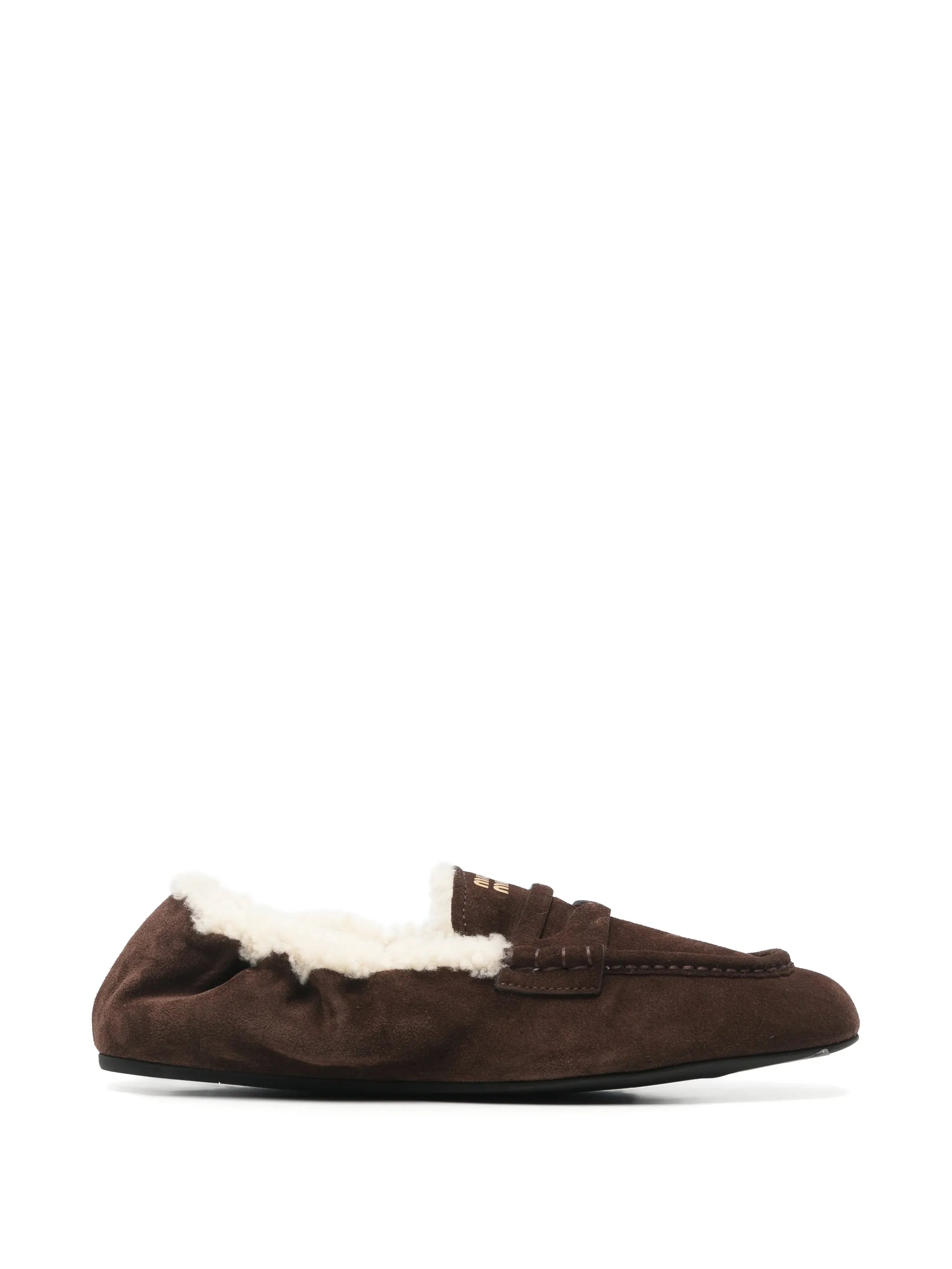shearling-lined suede loafers
